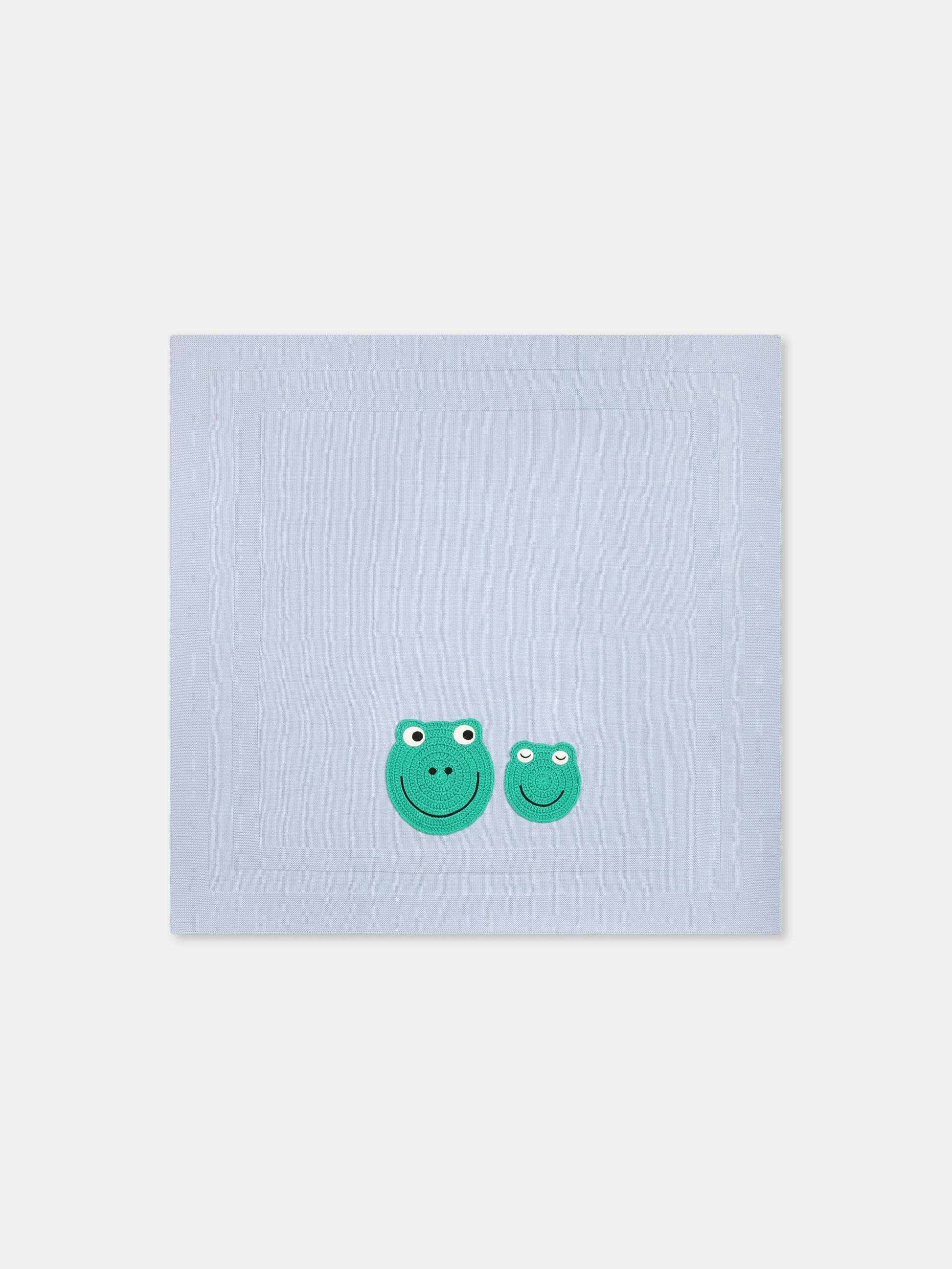 Coperta celeste per neonato con rane,Stella Mccartney Kids,TW0510 Z2423 600