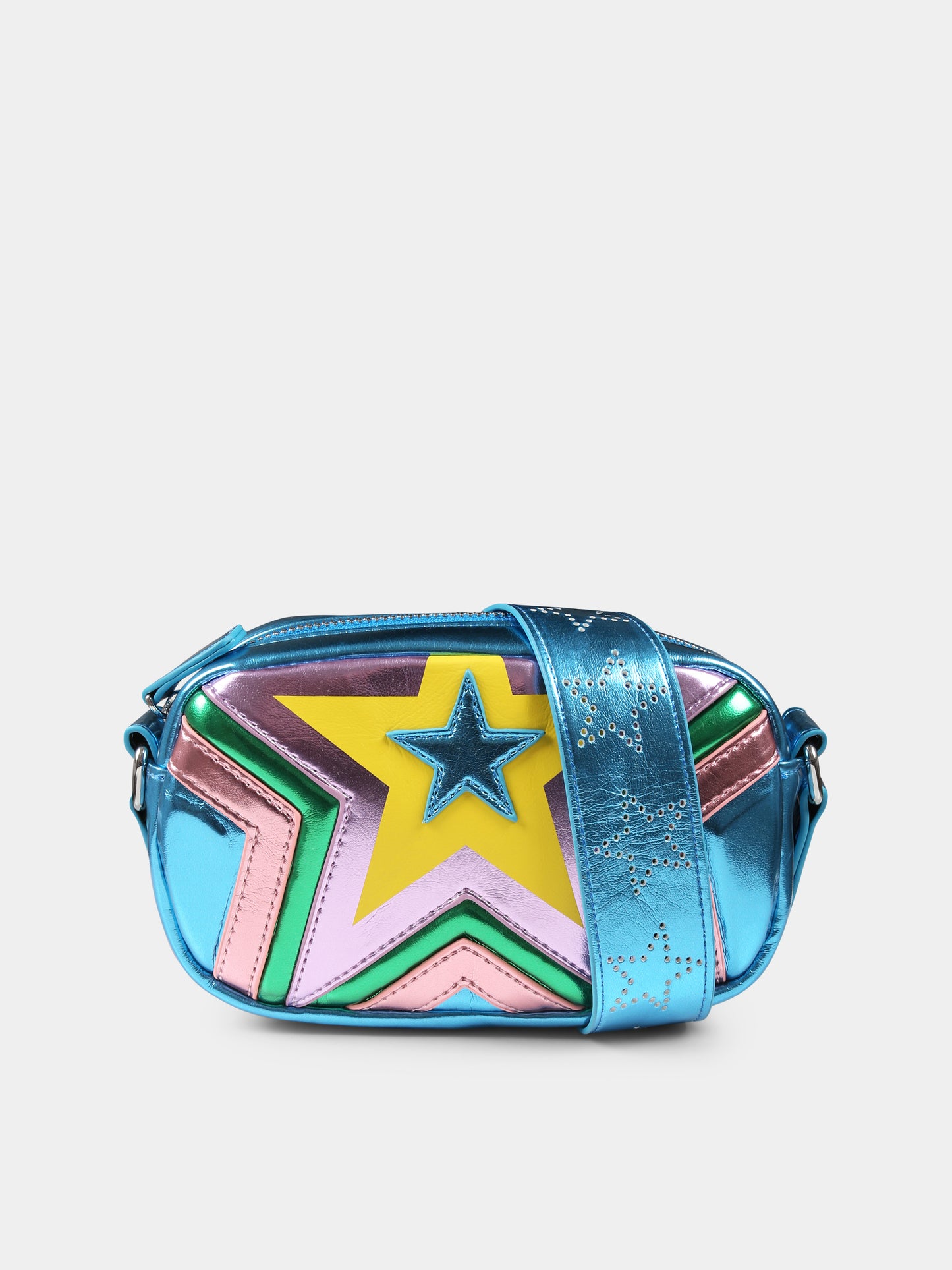 Borsa azzurra per bambina con stella,Stella Mccartney Kids,TW0A78 Z2431 999