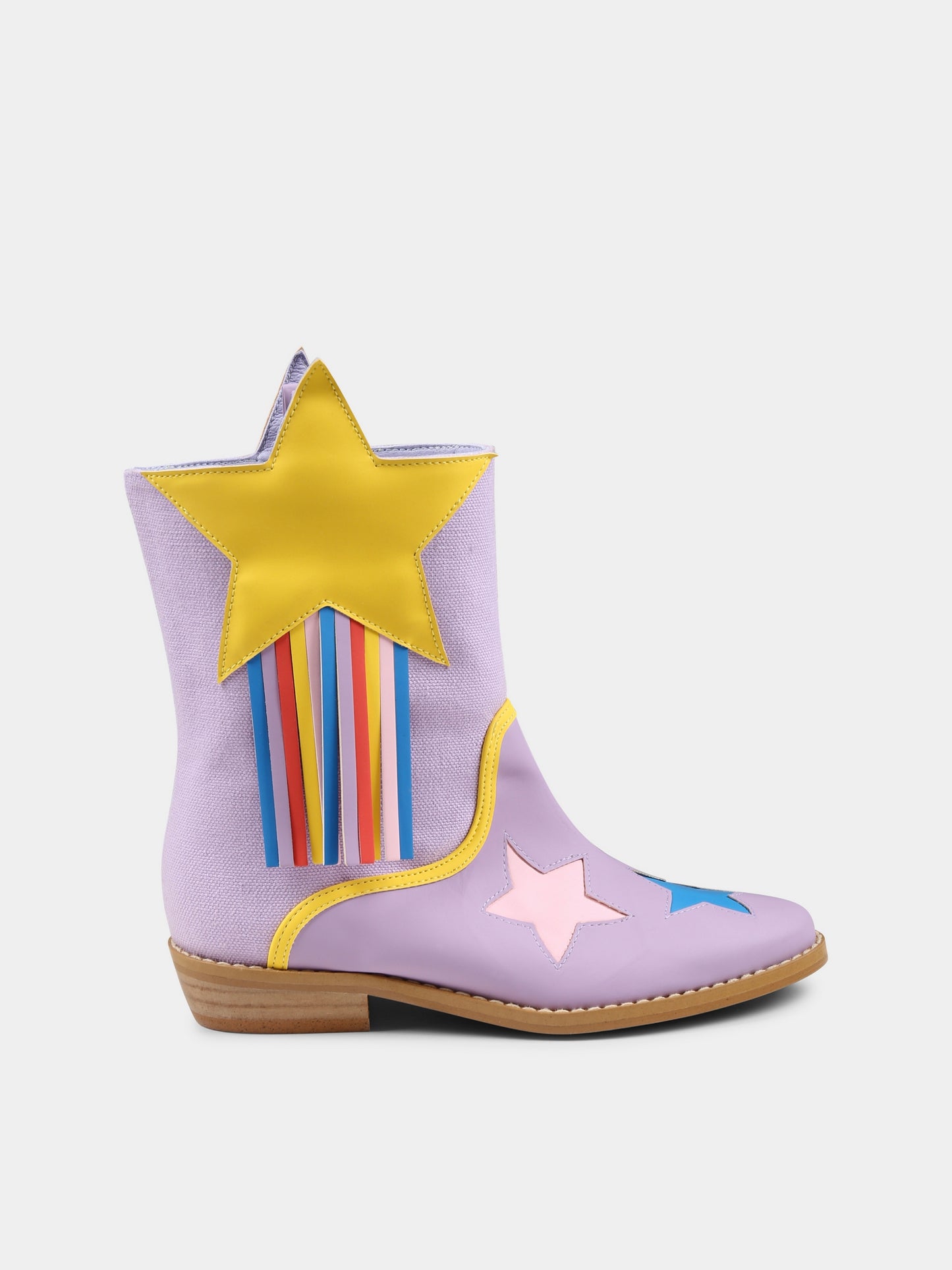 Stivali viola per bambina con stelle,Stella Mccartney Kids,TW0C06 Z2794 522MC