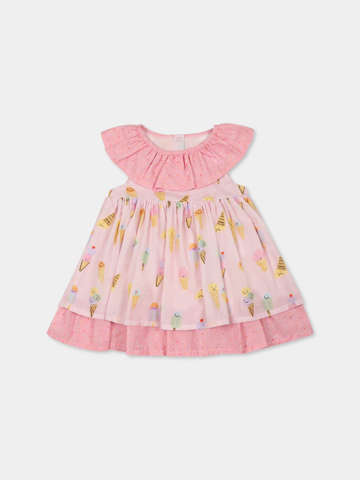 Vestito rosa per neonata con gelato all over,Stella Mccartney Kids,TW1162 Z2743 545MC