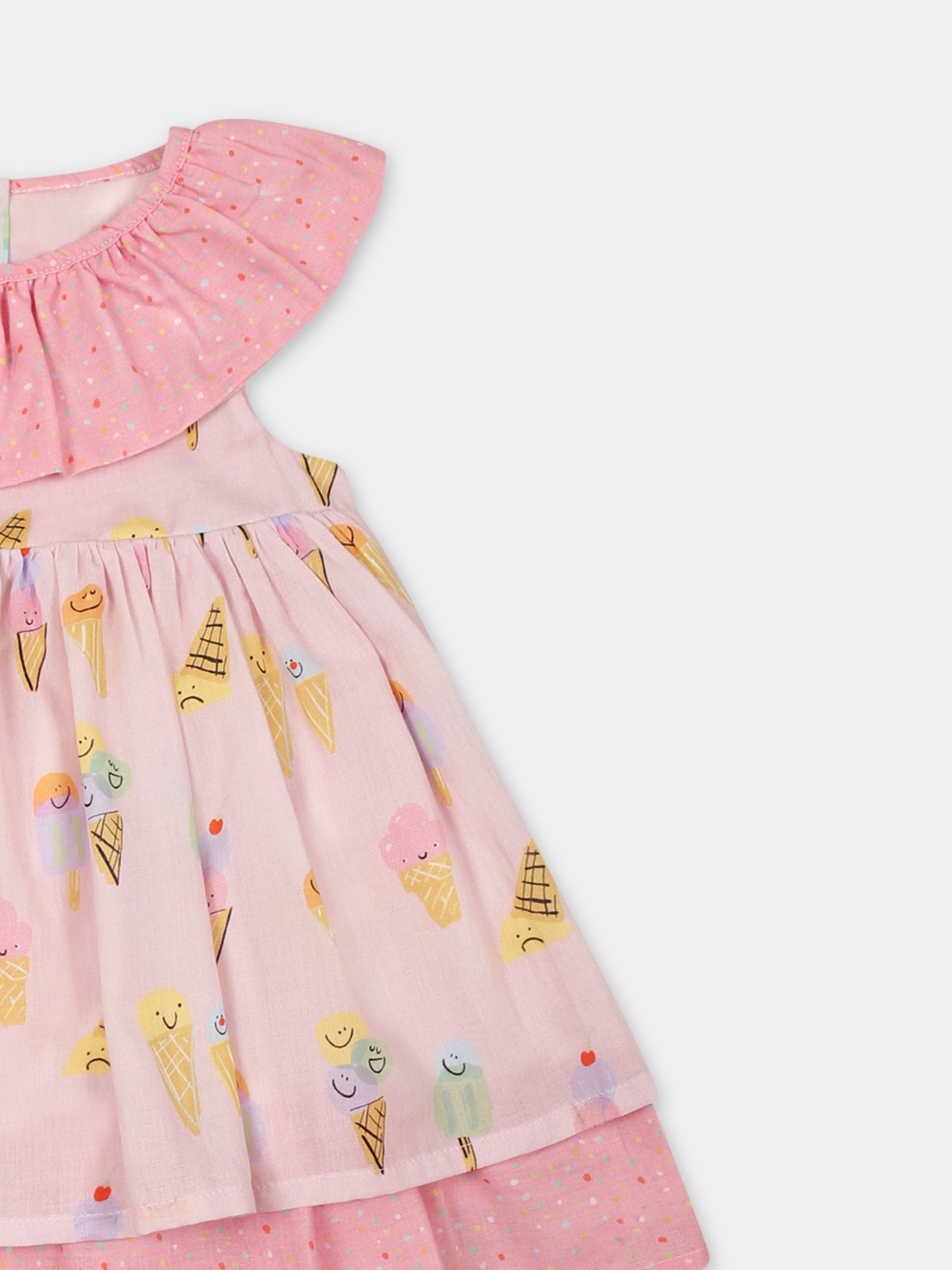 Vestito rosa per neonata con gelato all over,Stella Mccartney Kids,TW1162 Z2743 545MC