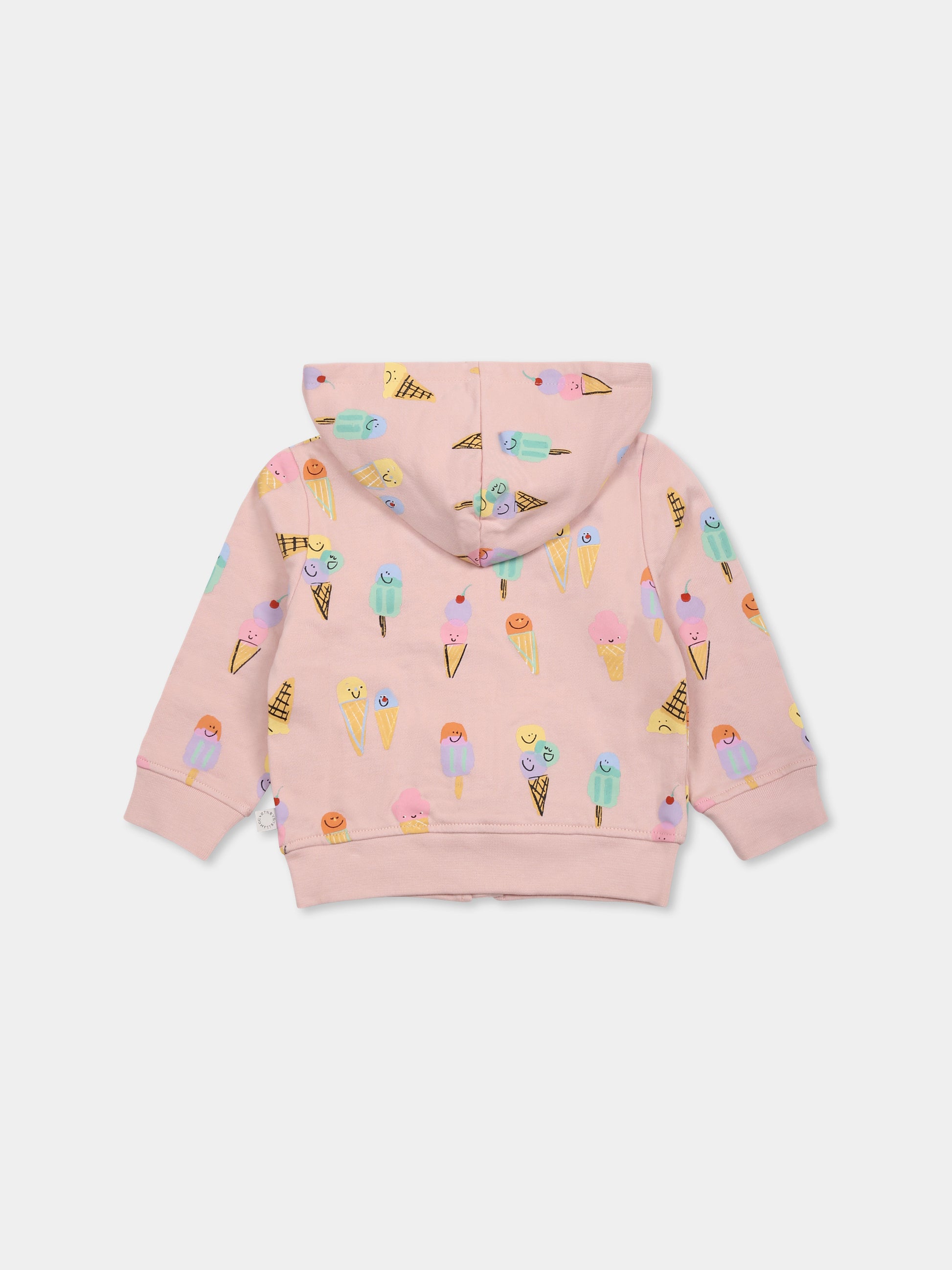 Felpa rosa per neonata con gelati all over,Stella Mccartney Kids,TW4120 Z2733 545MC