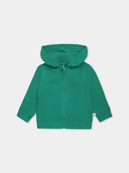 Felpa verde per neonato con rana,Stella Mccartney Kids,TW4540 Z0499 752