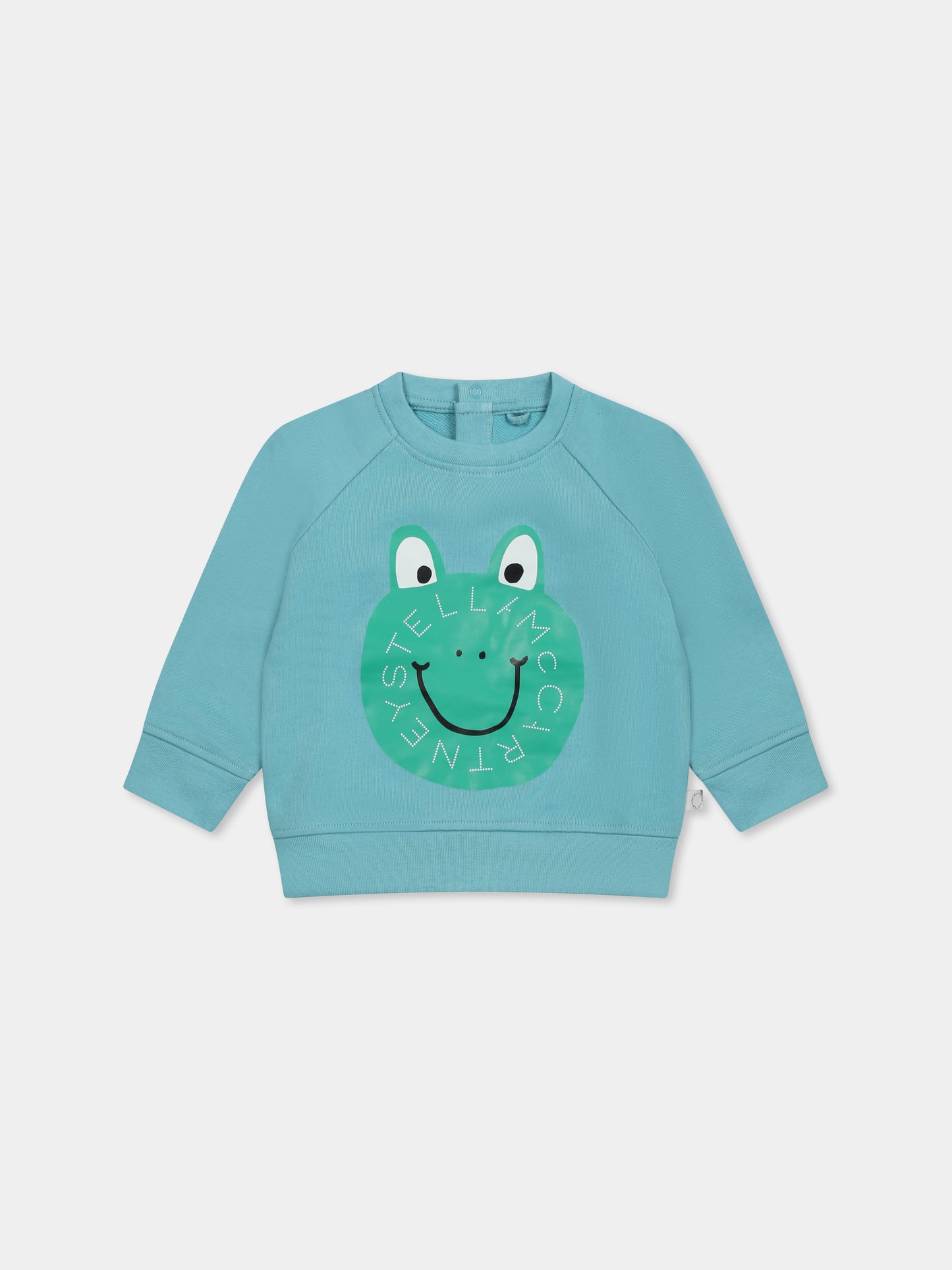 Felpa celeste per neonato con rana,Stella Mccartney Kids,TW4570 Z0499 60I