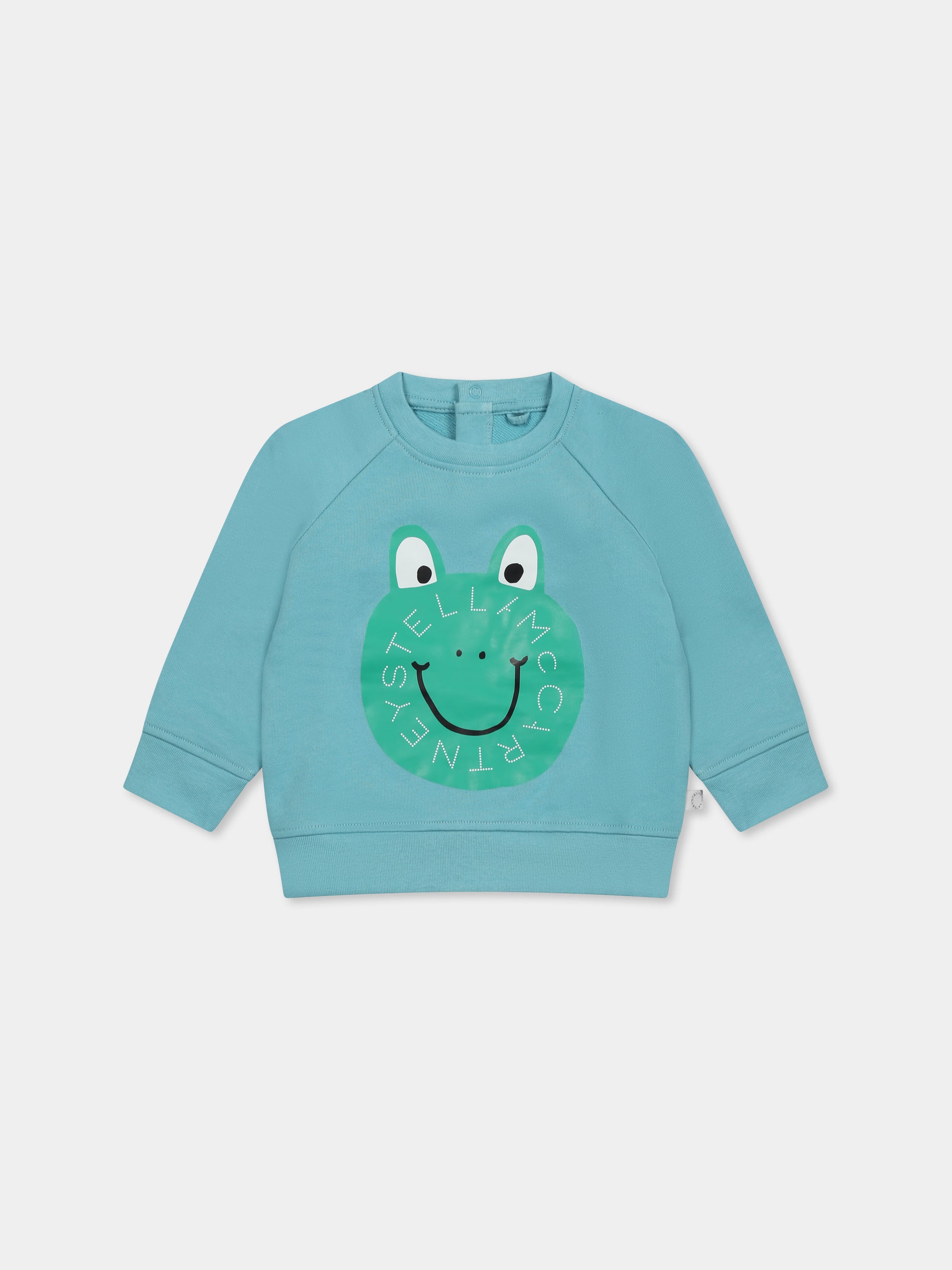 Felpa celeste per neonato con rana,Stella Mccartney Kids,TW4570 Z0499 60I