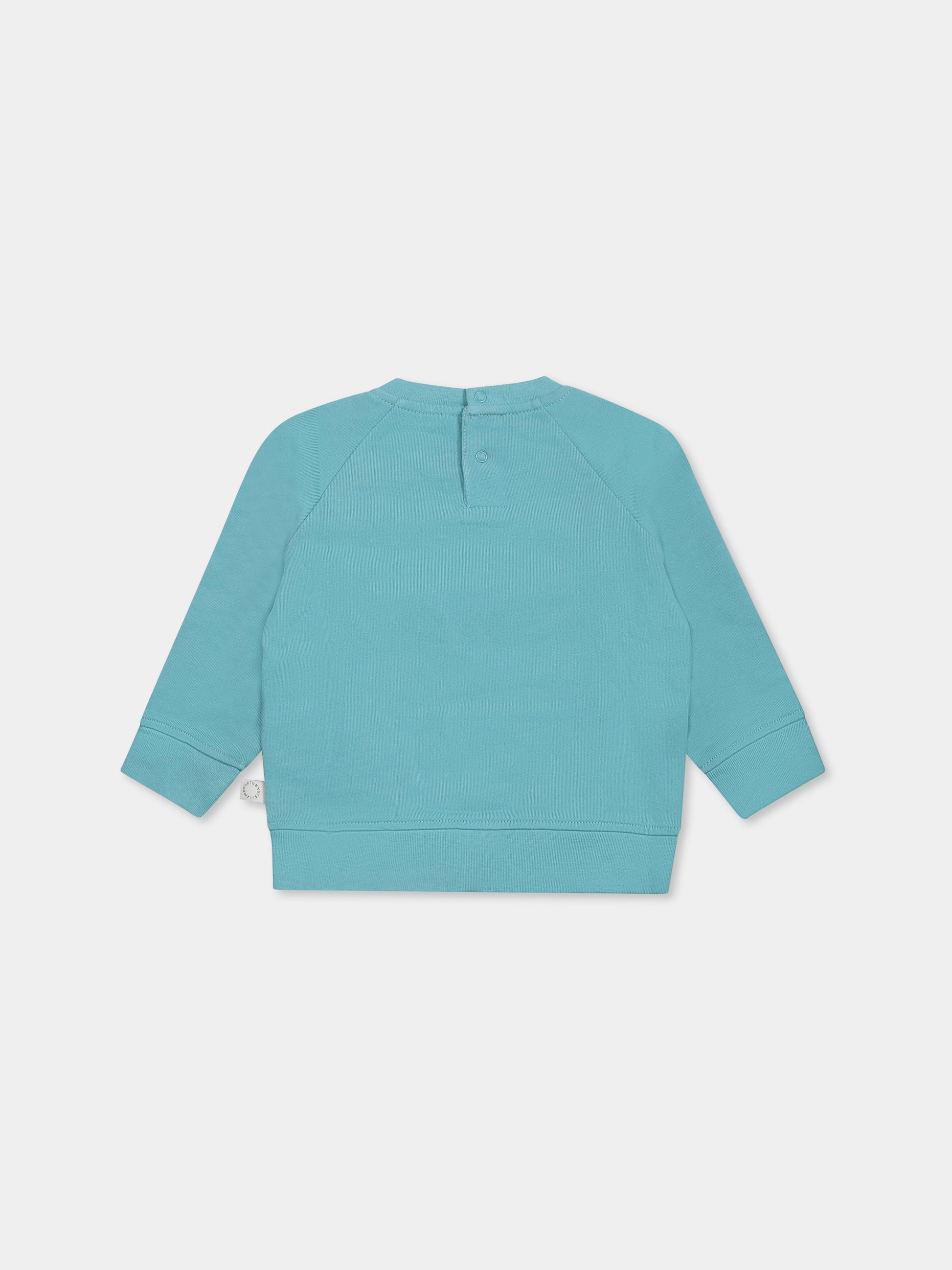 Felpa celeste per neonato con rana,Stella Mccartney Kids,TW4570 Z0499 60I