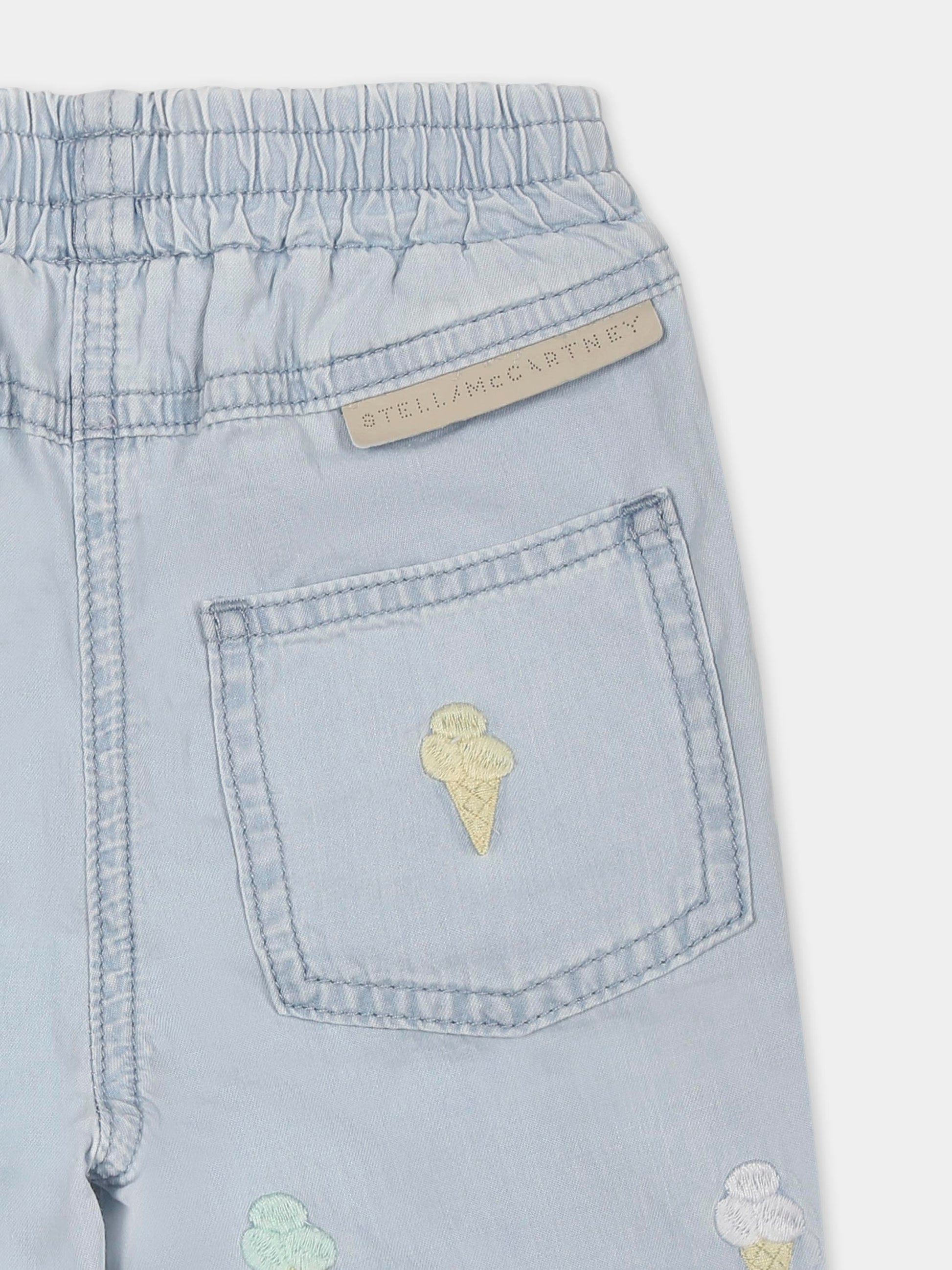 Jeans denim per neonata con gelati all over,Stella Mccartney Kids,TW6150 Z2767 600EM