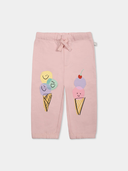 Pantalon rose pour bébé fille avec glace