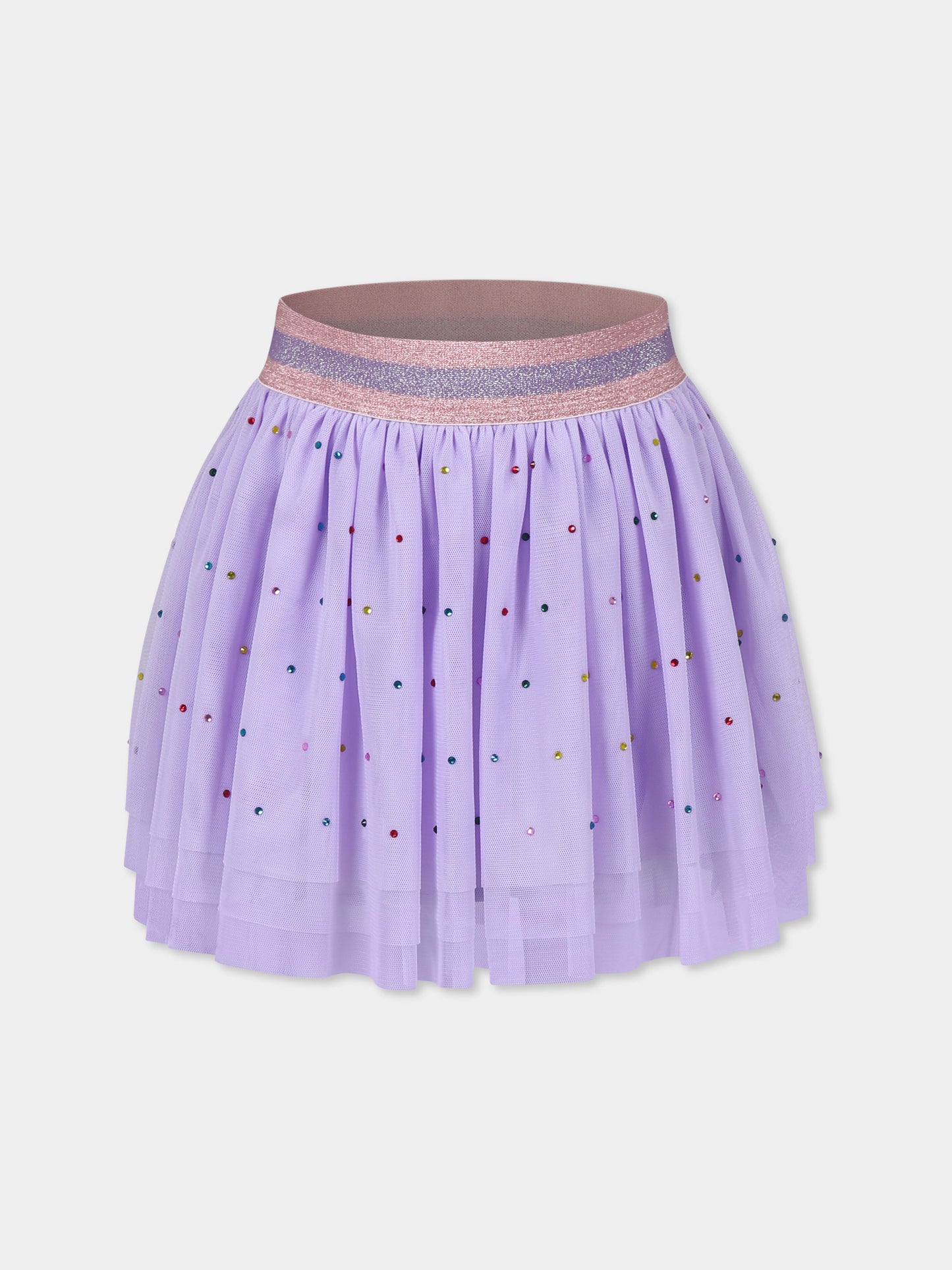 Gonna viola per bambina con strass,Stella Mccartney Kids,TW7B21 Z2886 522MC