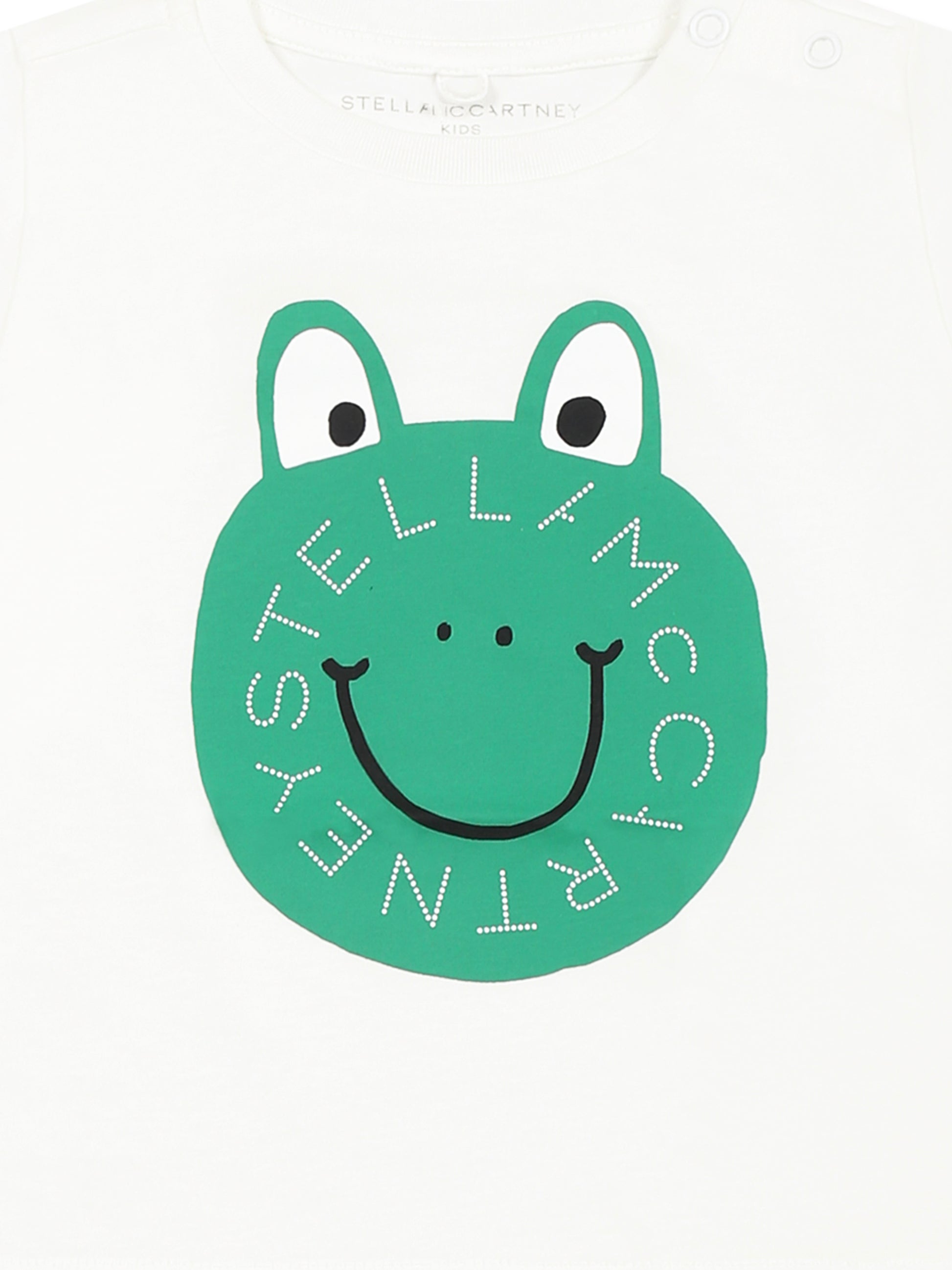 T-shirt bianca per neonato con rana verde,Stella Mccartney Kids,TW8571 Z0434 101