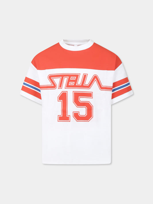 T-shirt blanc pour garçon avec logo