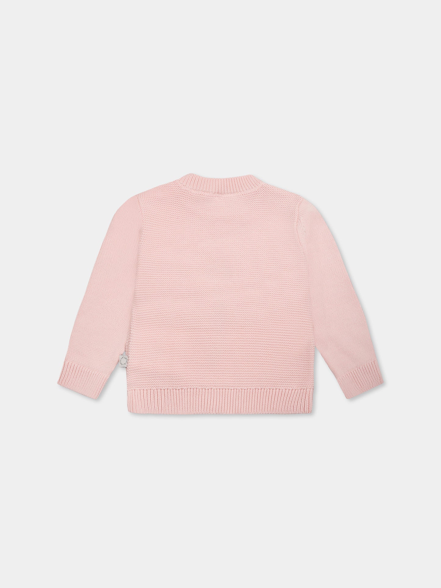 Pull rose pour bébé fille avec fleur