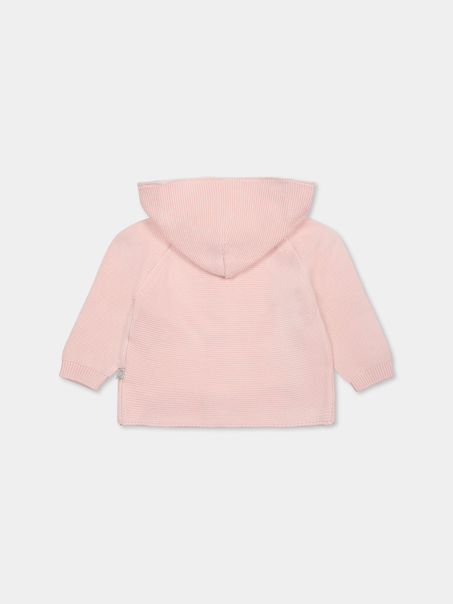 Cardigan rose pour bébé fille avec fleurs