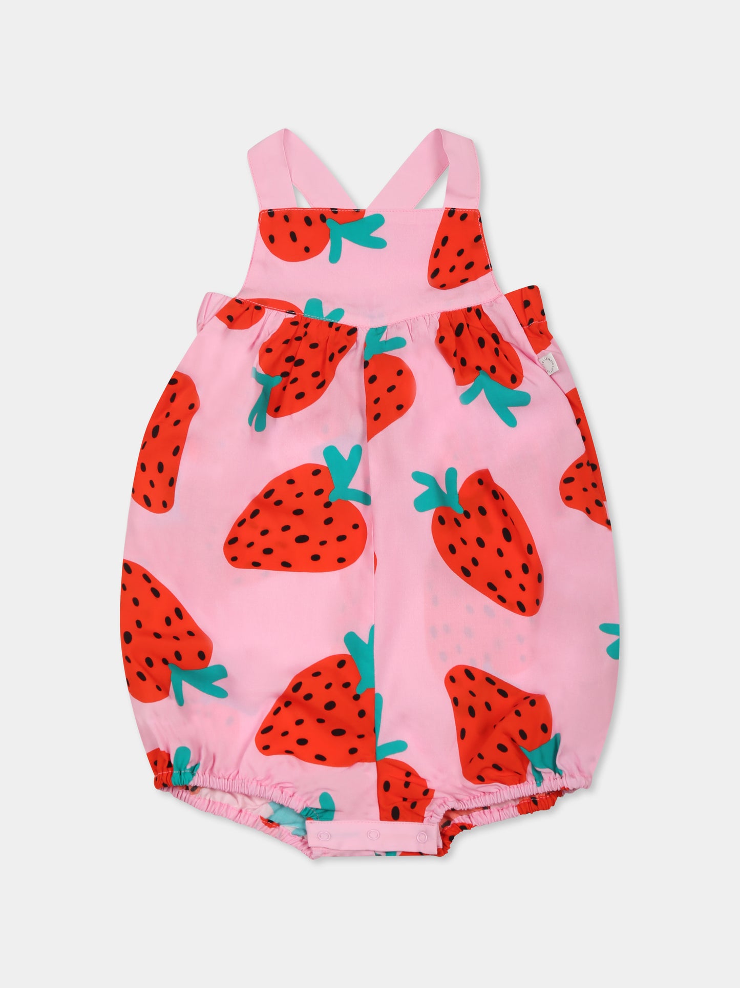 Pagliaccetto rosa per neonata con fragole all over,Stella Mccartney Kids,TWA032 Z2784 51CMC