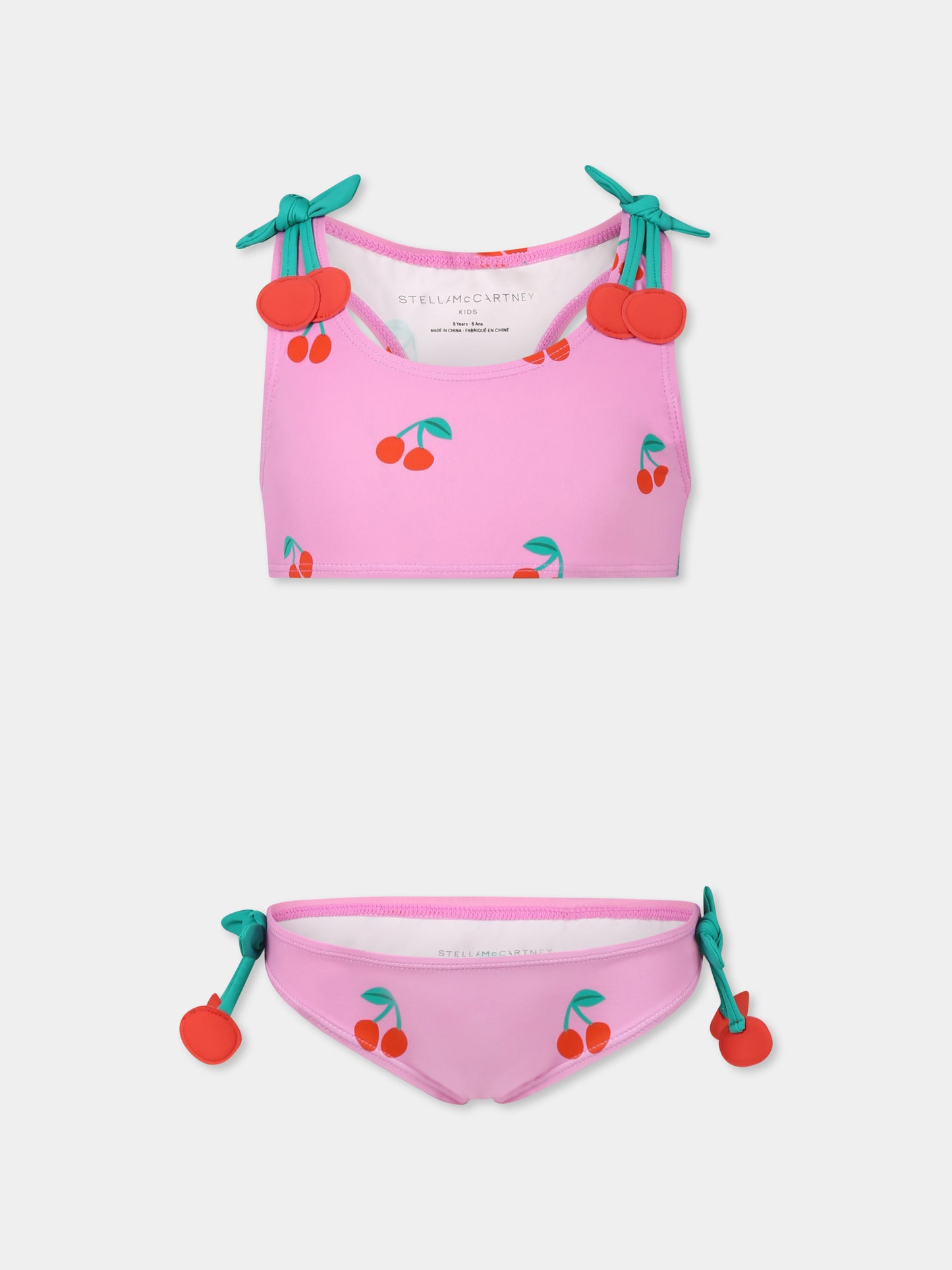 Bikini rose pour fille avec cerises