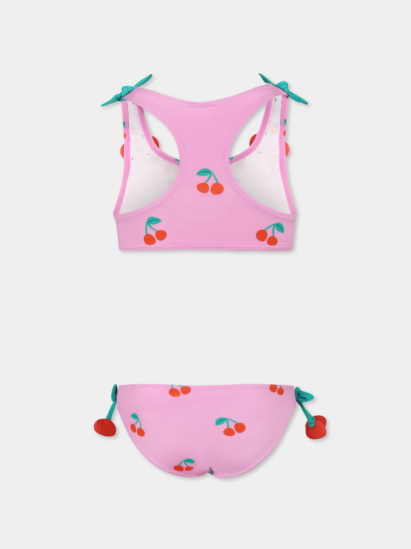 Bikini rose pour fille avec cerises