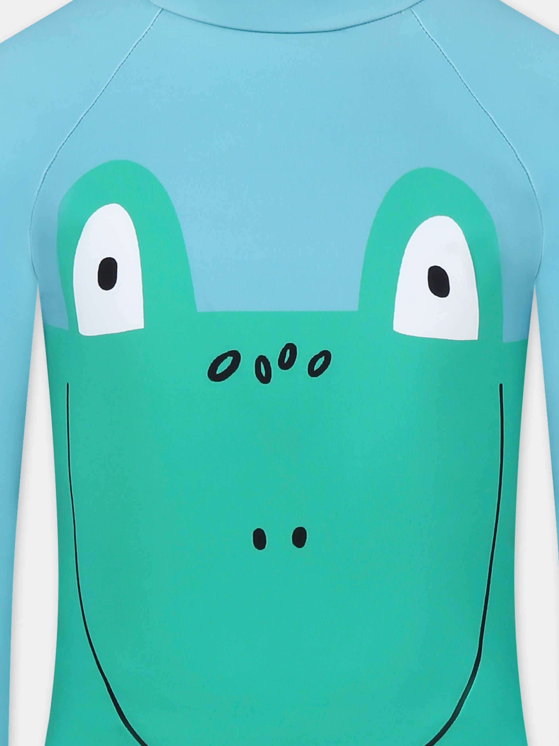 T-shirt Anti UV verde per bambino con rana,Stella Mccartney Kids,TWCP02 Z0157 60I