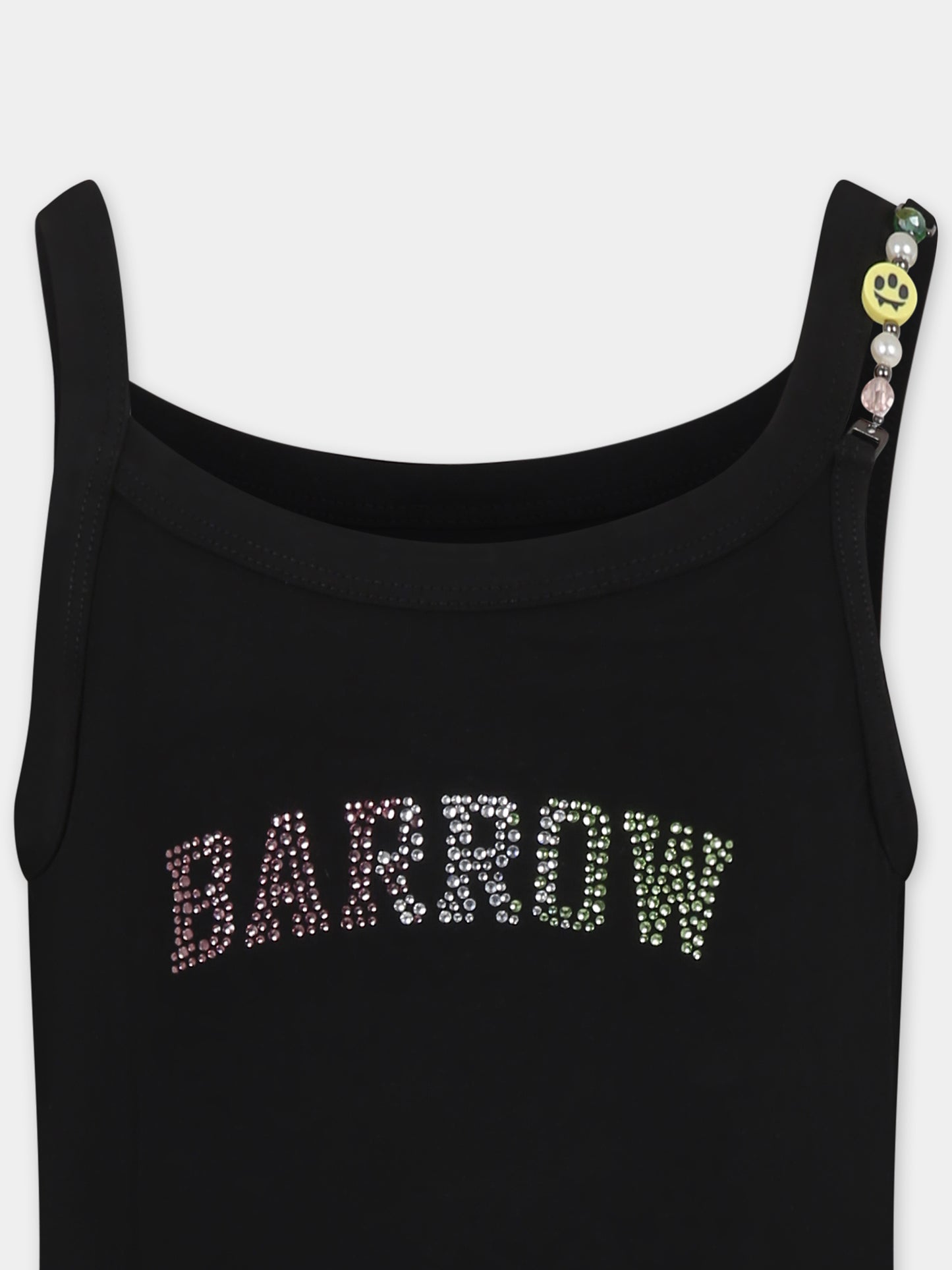 Vestito nero per bambina con logo e strass,Barrow,S5BKJGDR110 110