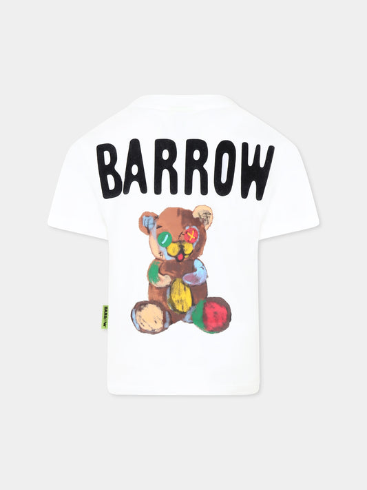 T-shirt blanc pour enfants avec smiley et ours