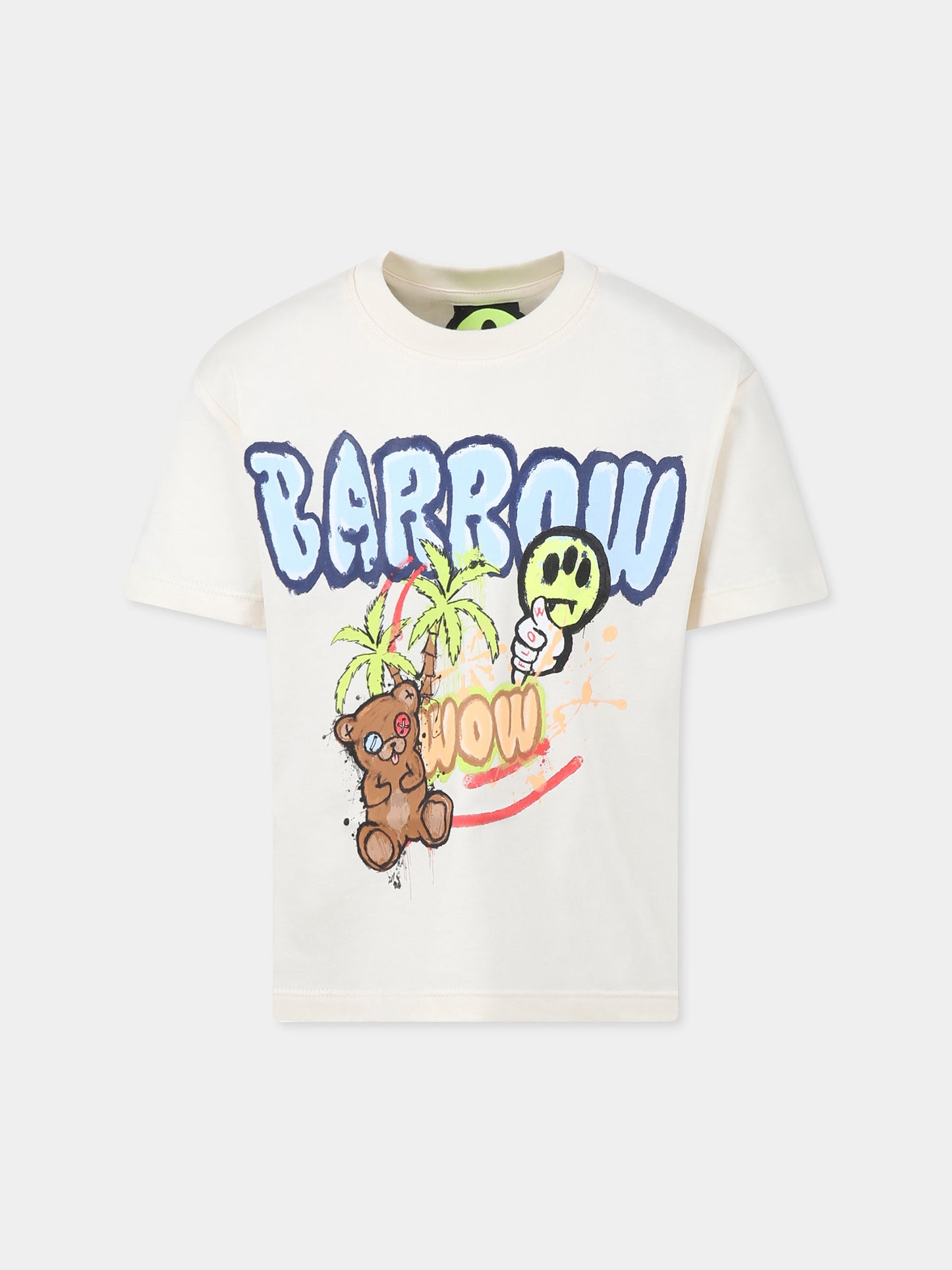 T-shirt ivoire pour enfants avec logo