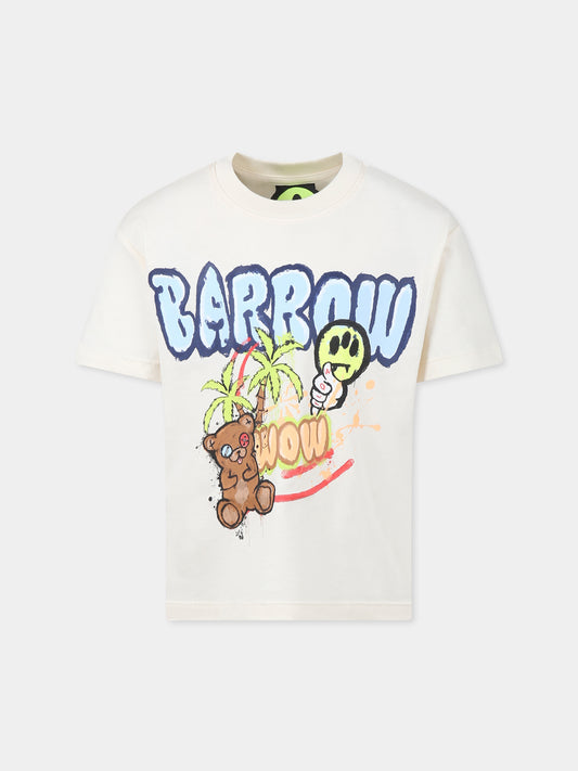 T-shirt ivoire pour enfants avec logo