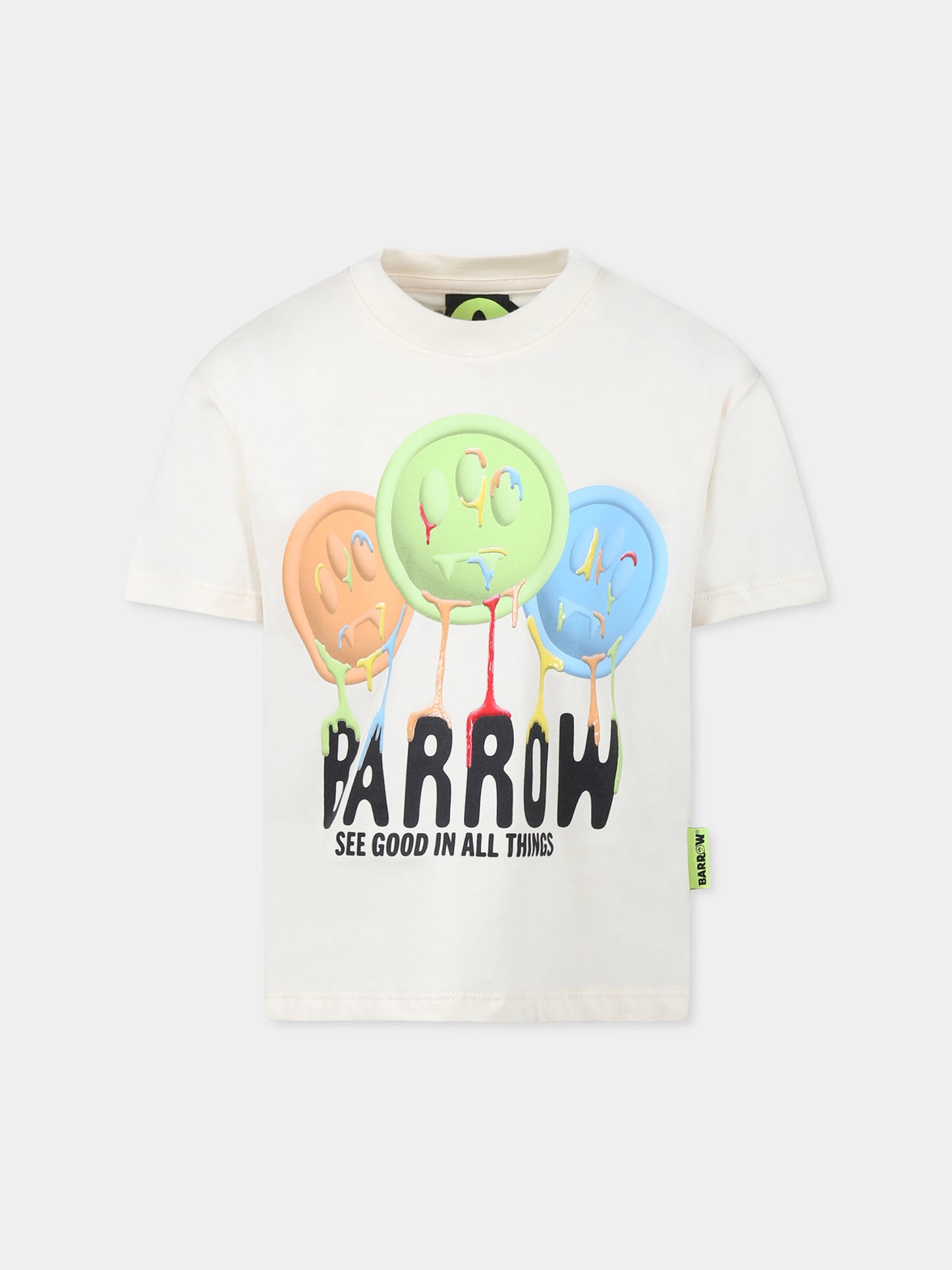 T-shirt ivoire pour enfants avec logo