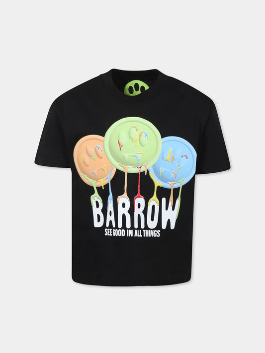 T-shirt noir pour enfants avec logo