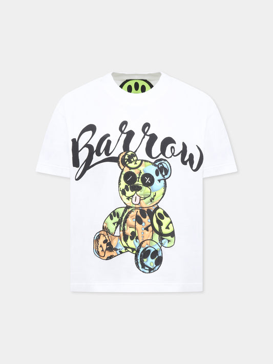 T-shirt blanc pour enfants avec imprimé Bear