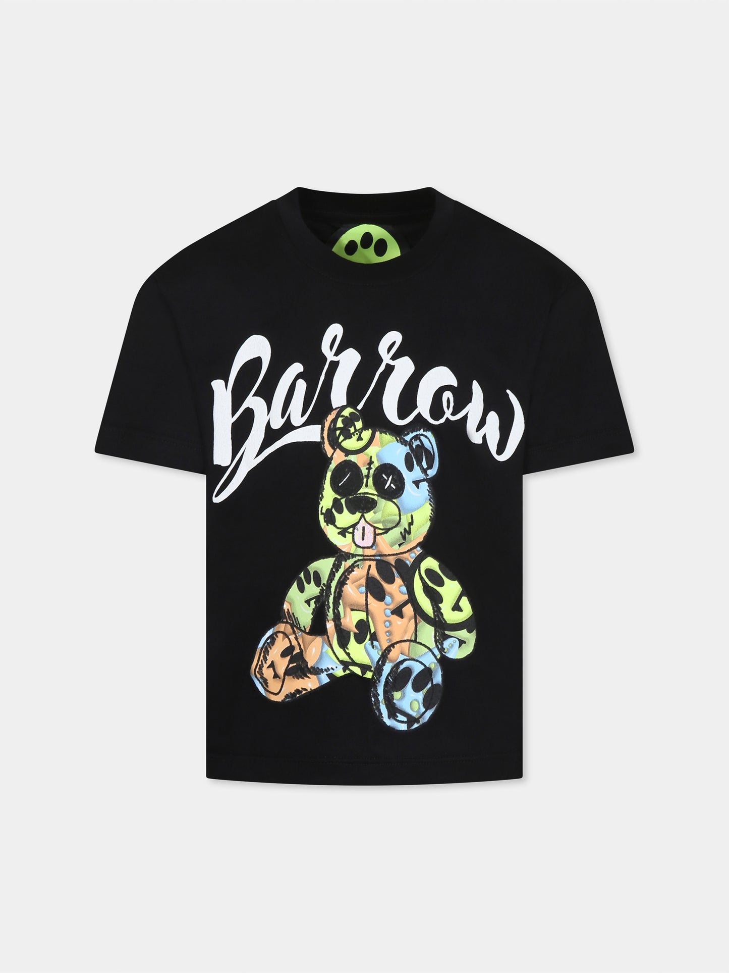 T-shirt noir pour enfants avec imprimé Bear