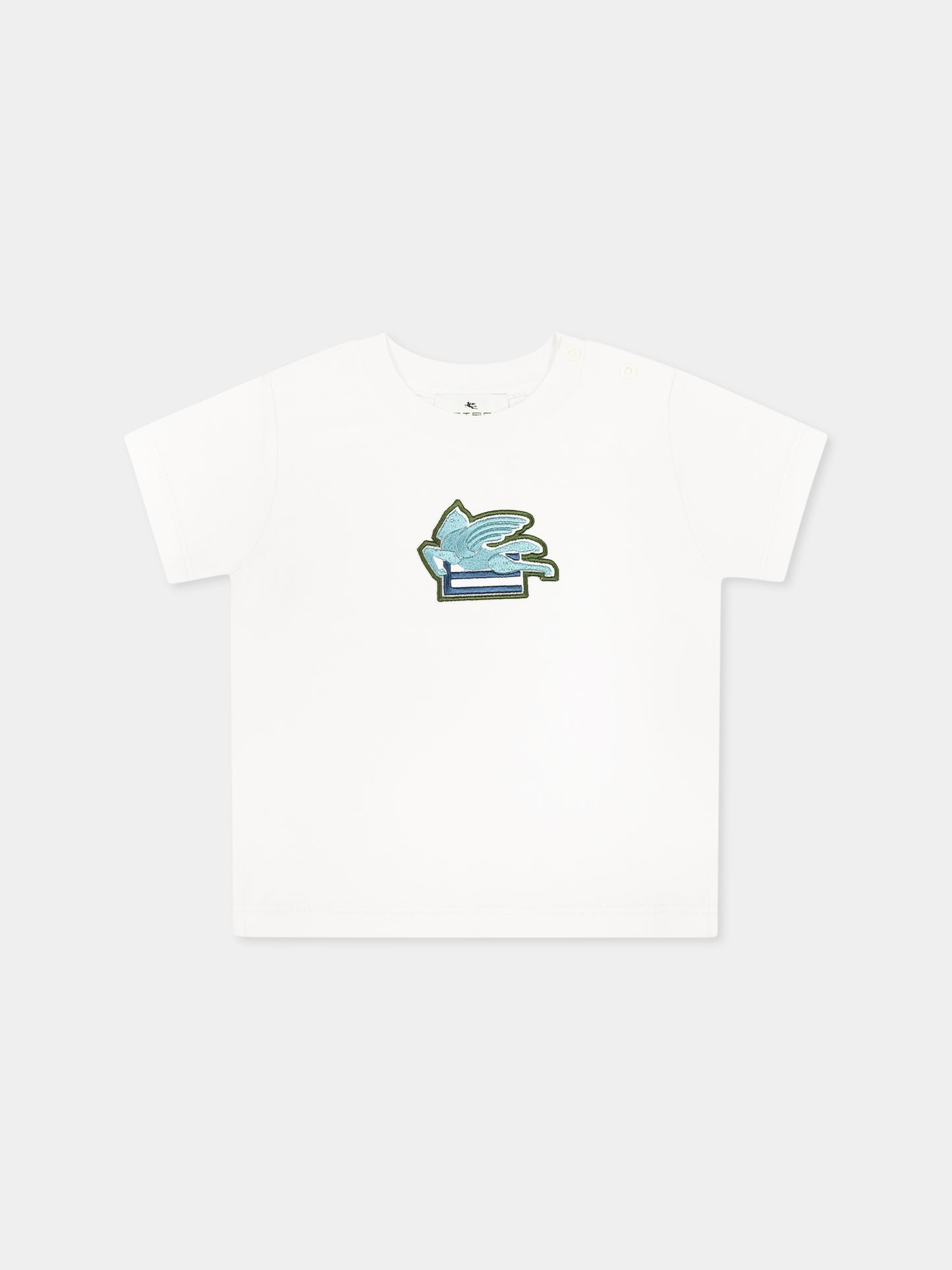 T-shirt blanc pour bébé garçon avec Pégase