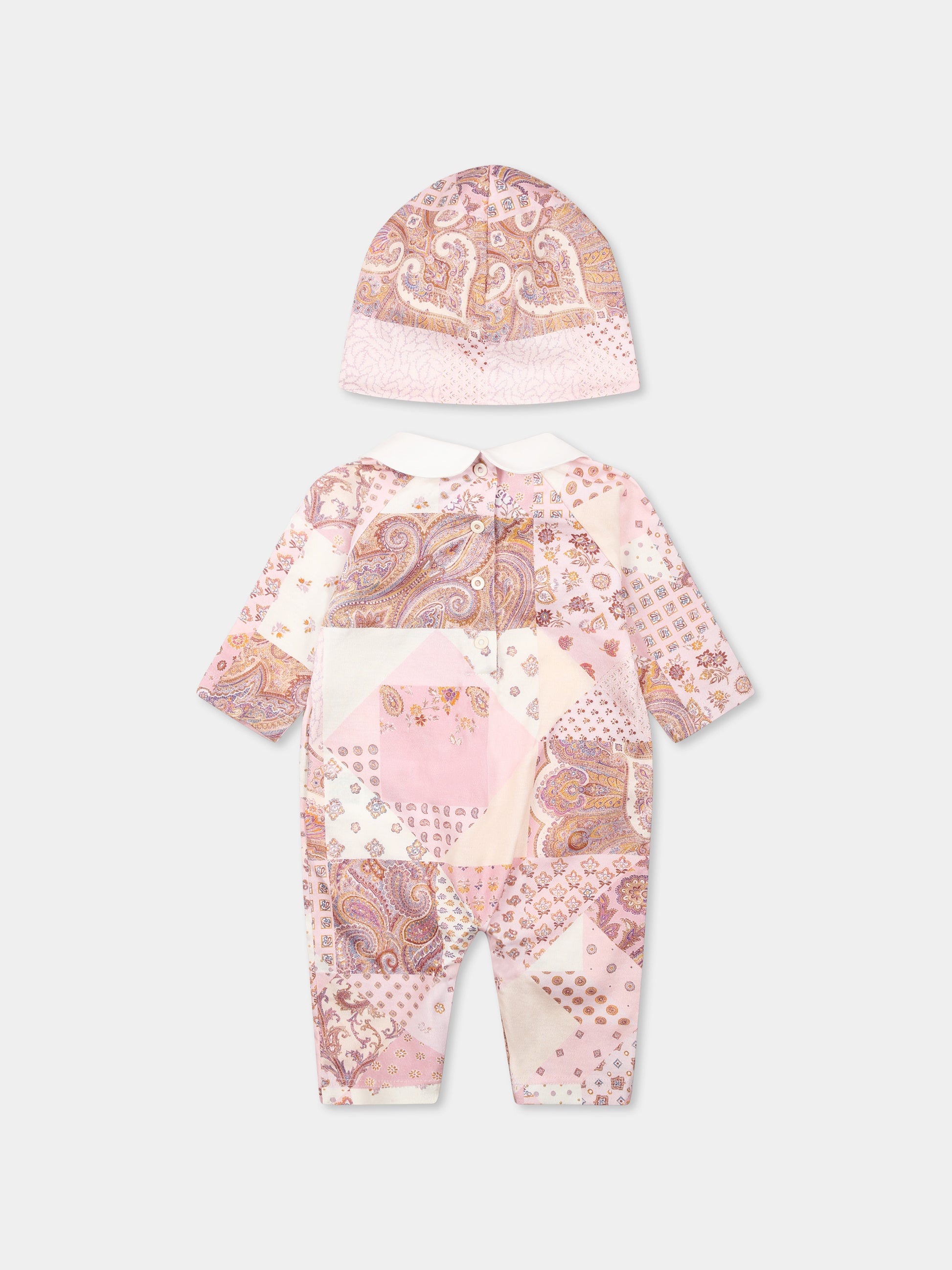Set tutine rosa per neonata con stampa Paisley patchwork,Etro,GWB500 J0473 505RS