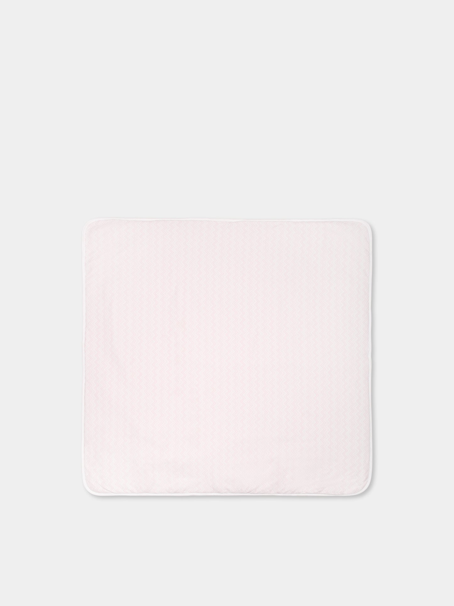 Couverture rose pour bébé fille avec motif chevron