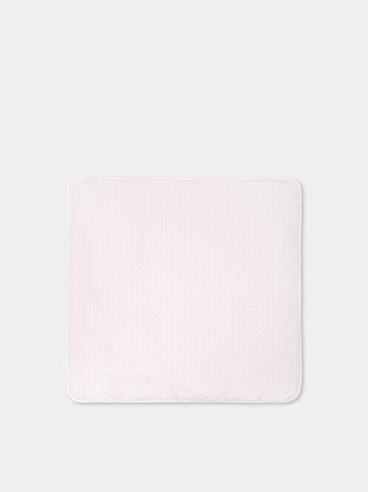 Couverture rose pour bébé fille avec motif chevron