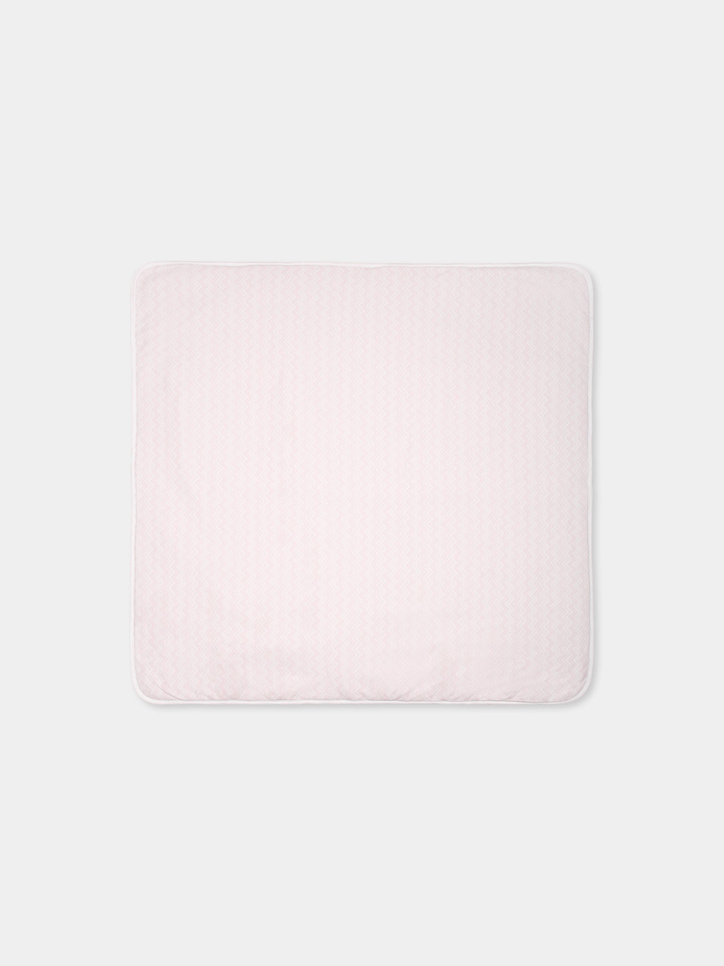 Couverture rose pour bébé fille avec motif chevron