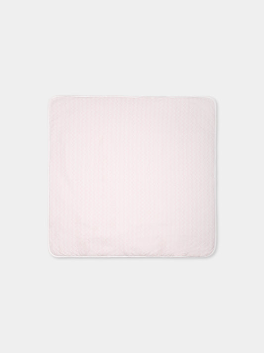 Couverture rose pour bébé fille avec motif chevron