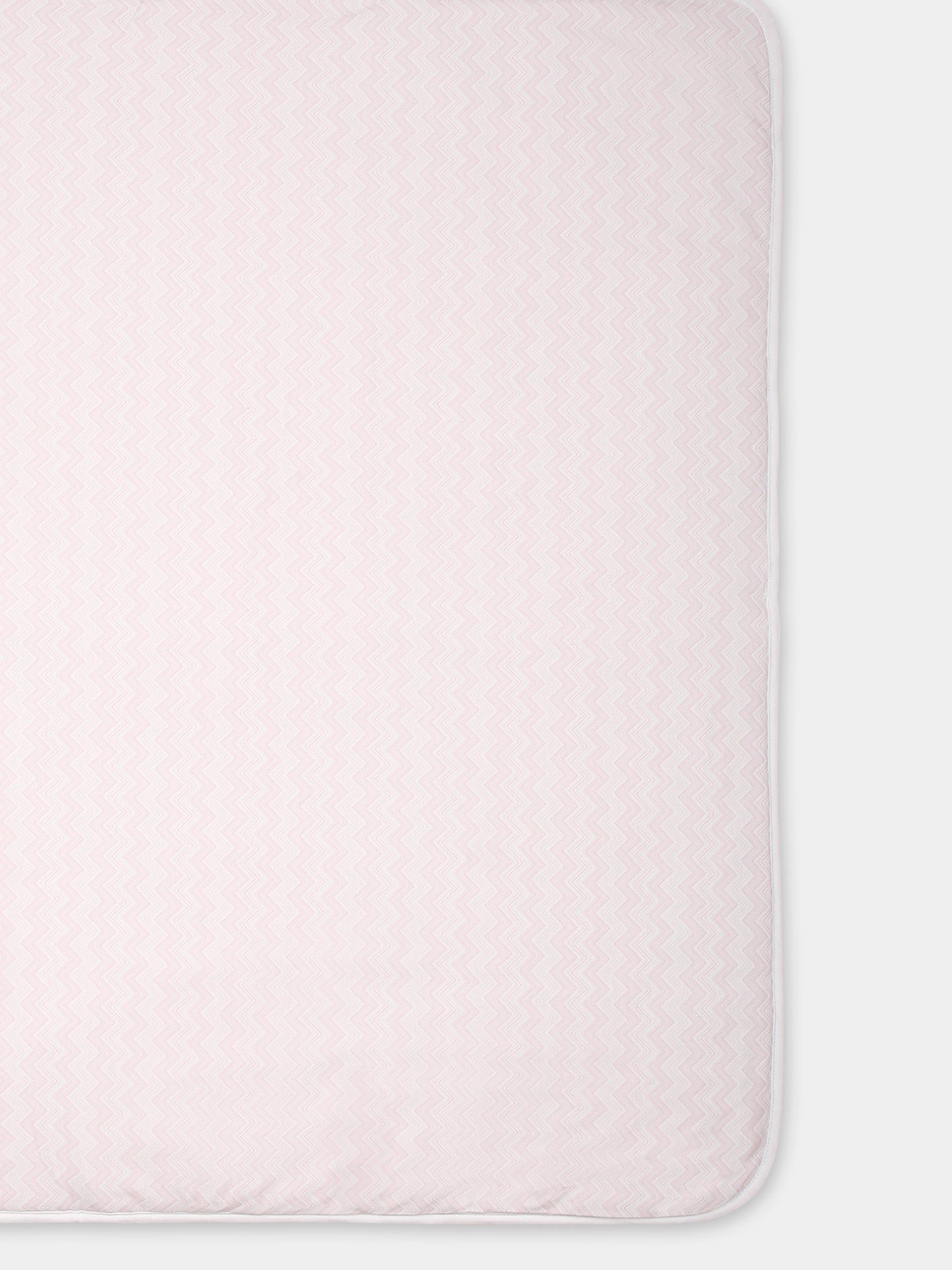 Couverture rose pour bébé fille avec motif chevron