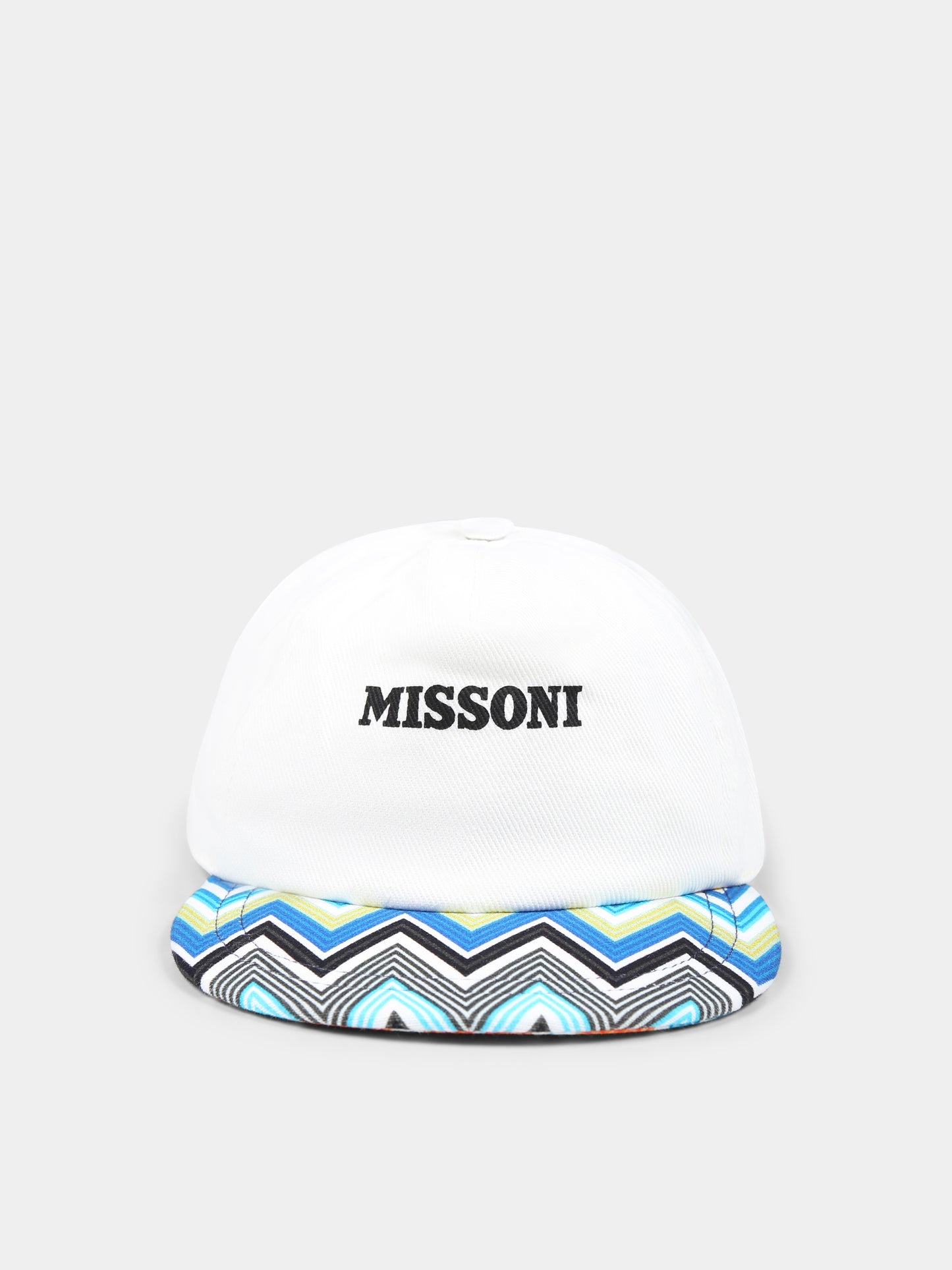 Chapeau blanc pour garçon avec motif chevron