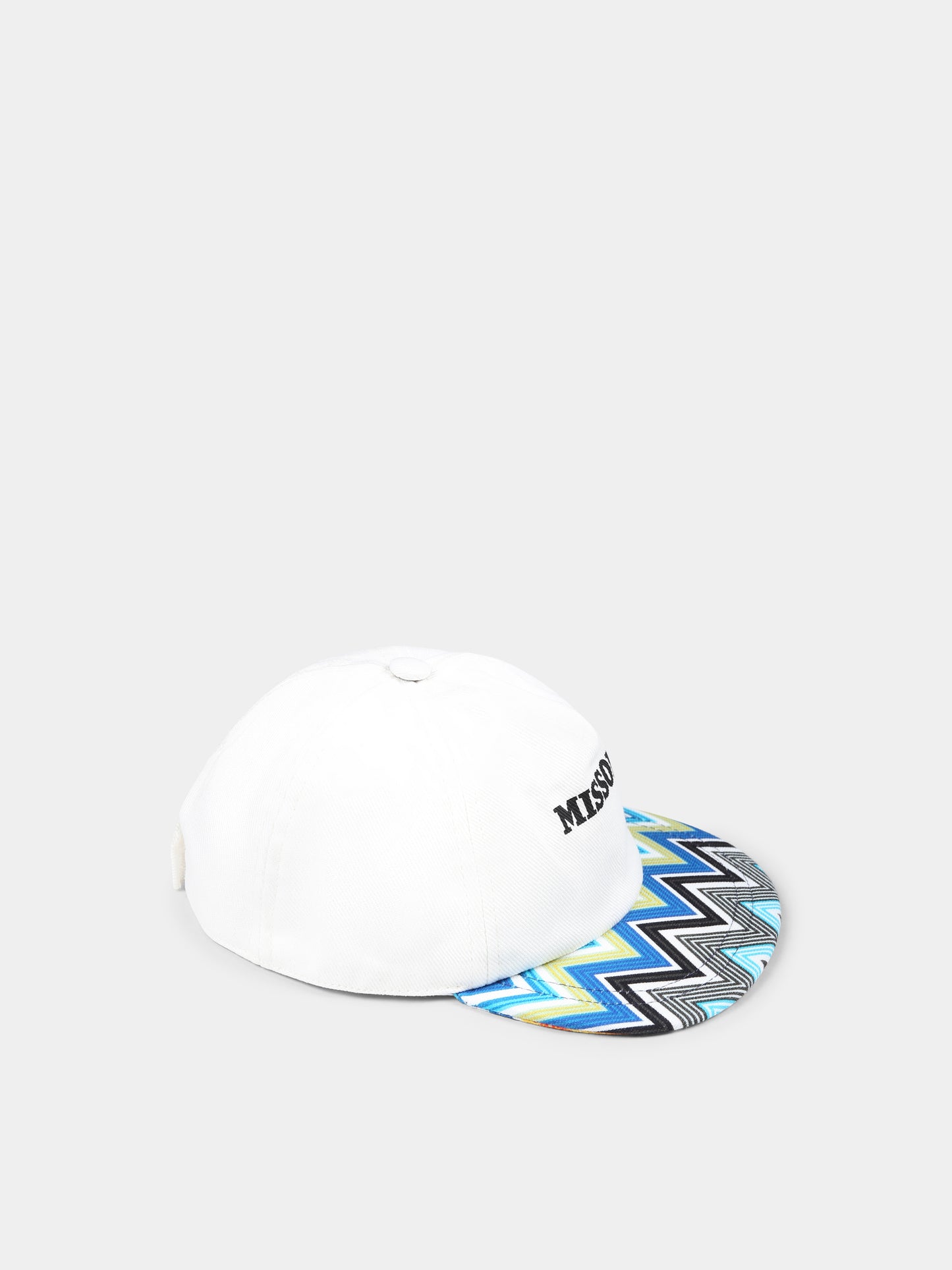 Chapeau blanc pour garçon avec motif chevron
