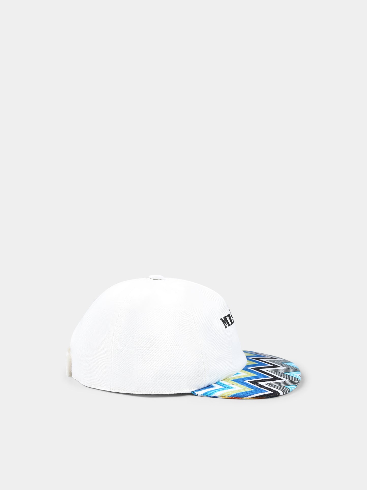 Chapeau blanc pour garçon avec motif chevron