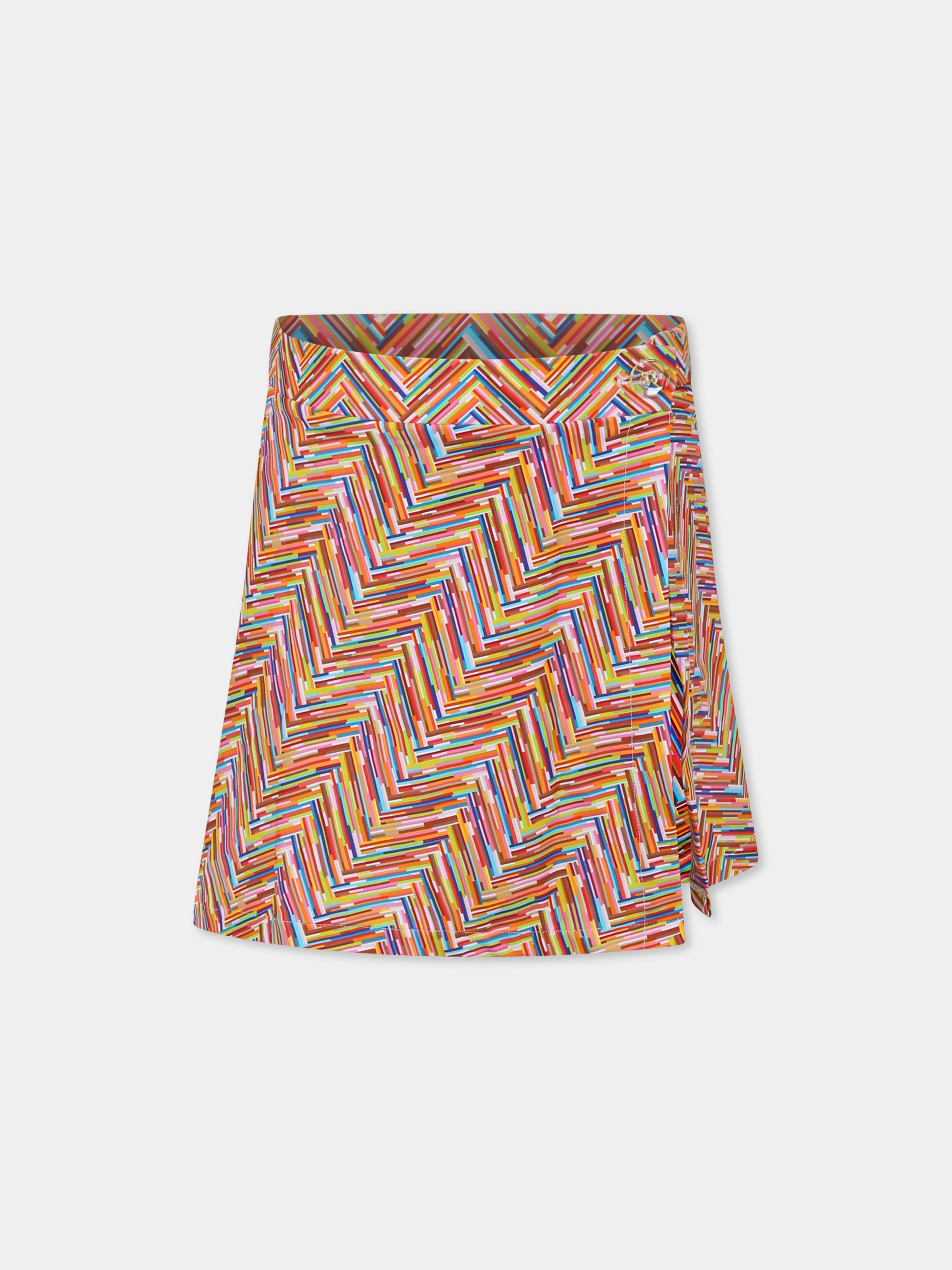 Copricostume multicolor per bambina con motivo chevron,Missoni,MWCA89 Z2889 999