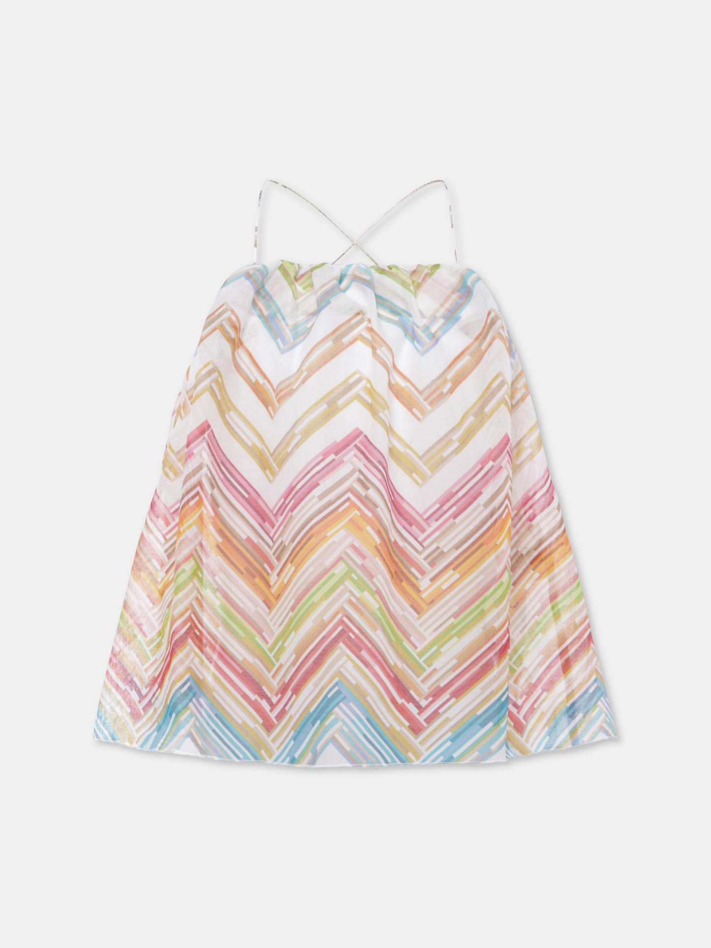 Top multicolore pour fille avec motif chevron