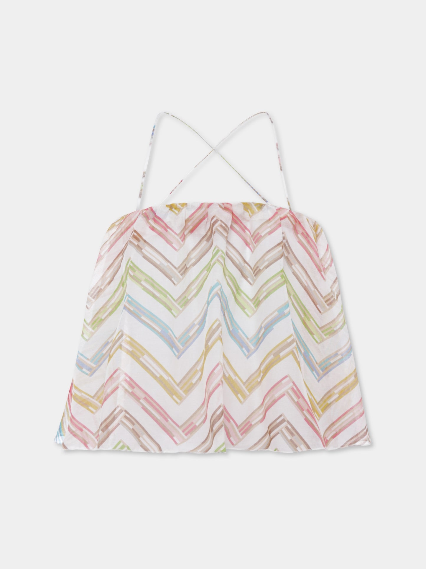 Top multicolore pour fille avec motif chevron