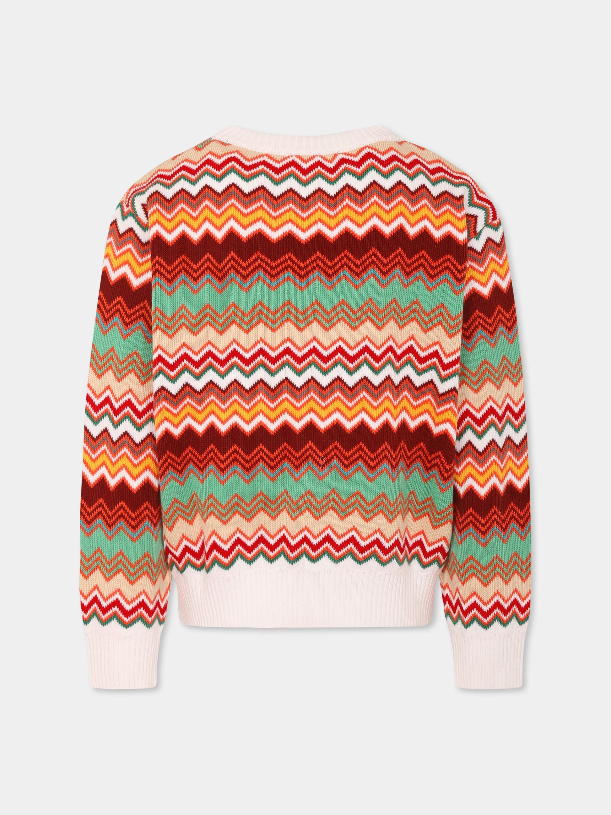 Maglione multicolor per bambino con motivo chevron,Missoni,MW9P20 X0208 999
