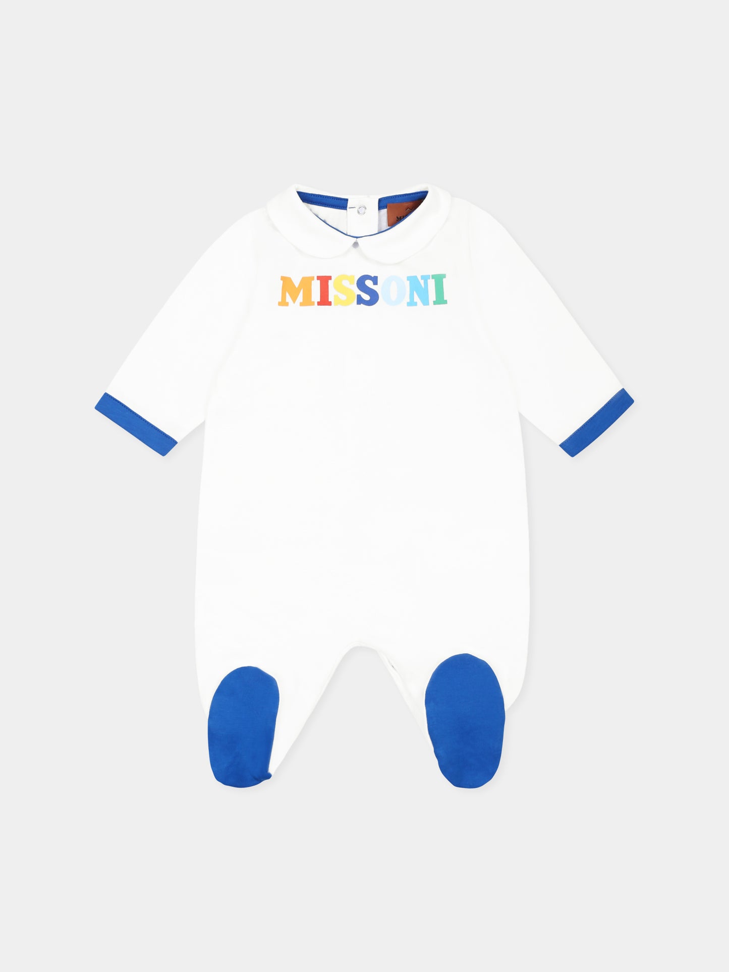 Set tutina bianco per neonato con logo,Missoni,MWB500 Z0082 100