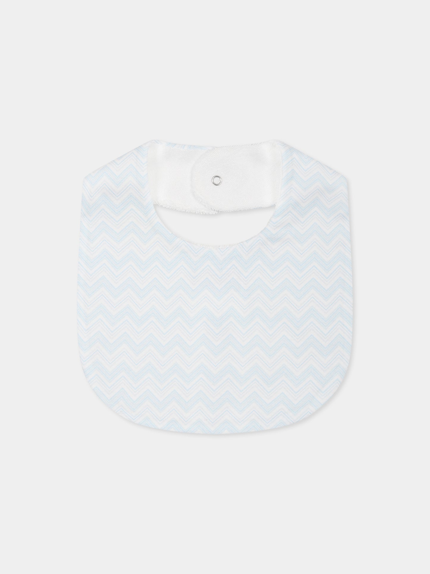 Set tutina celeste per neonato con motivo chevron,Missoni,MWB520 Z2972 100CE