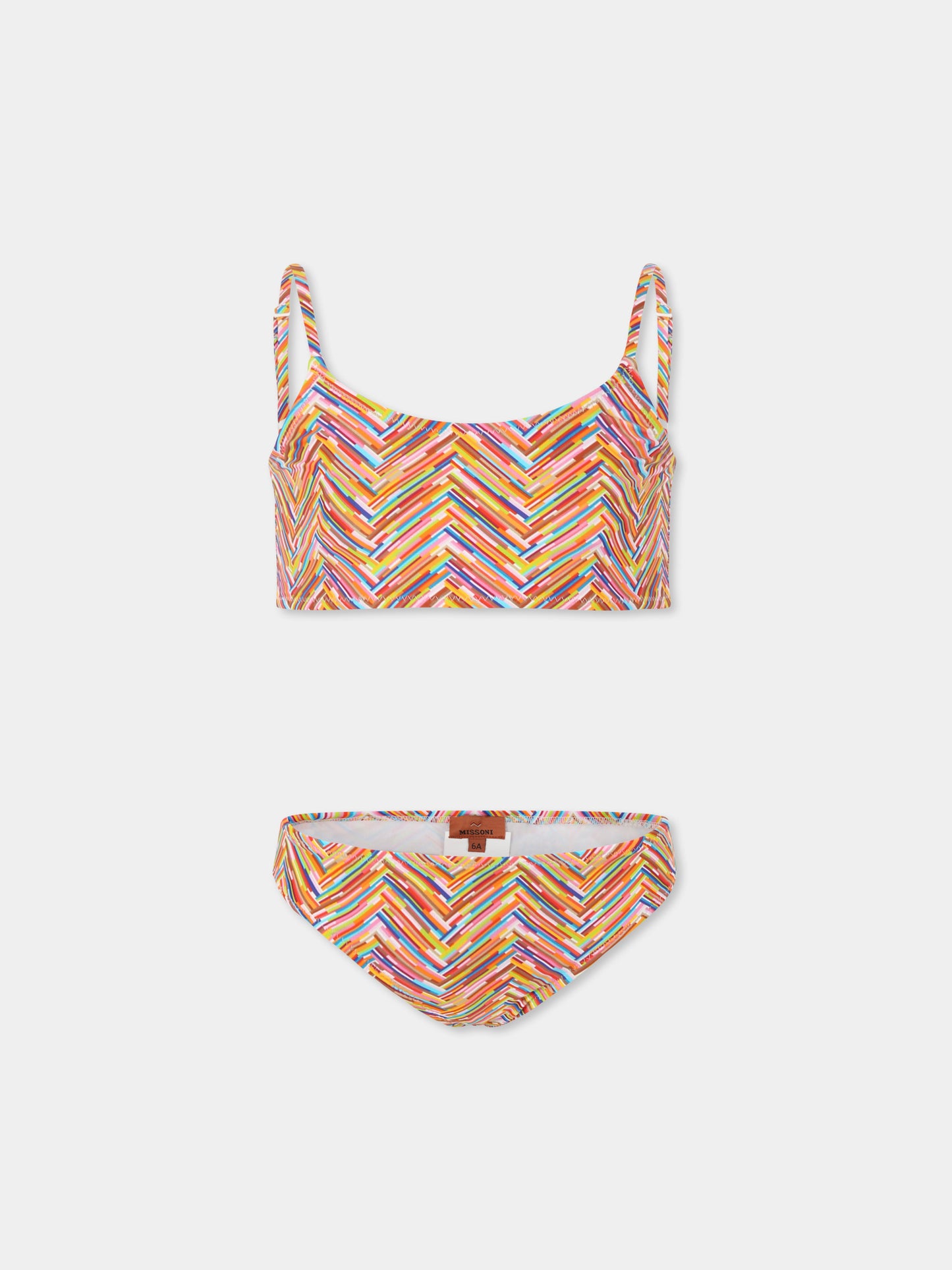 Bikini multicolore pour fille avec motif chevron