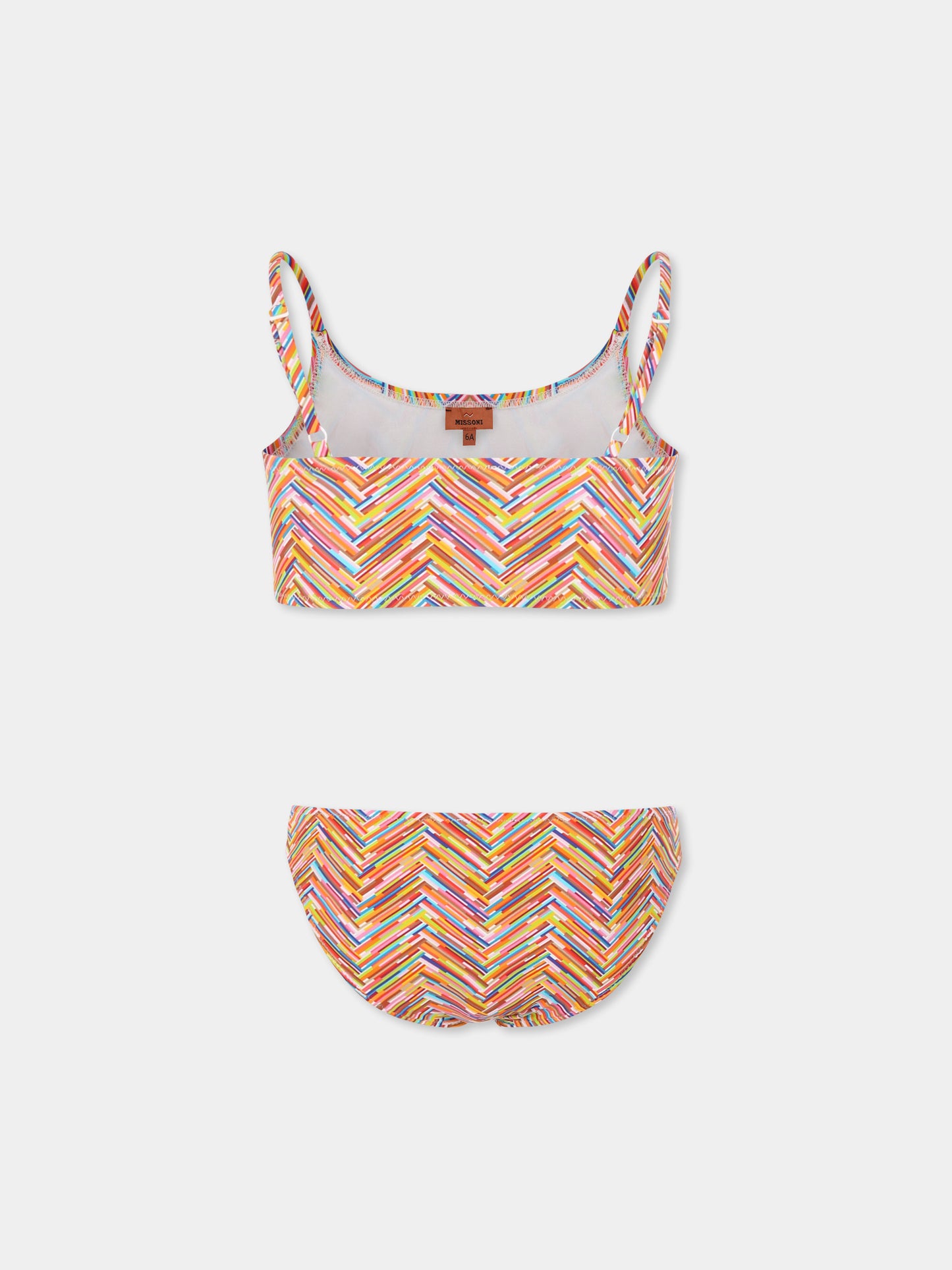 Bikini multicolore pour fille avec motif chevron