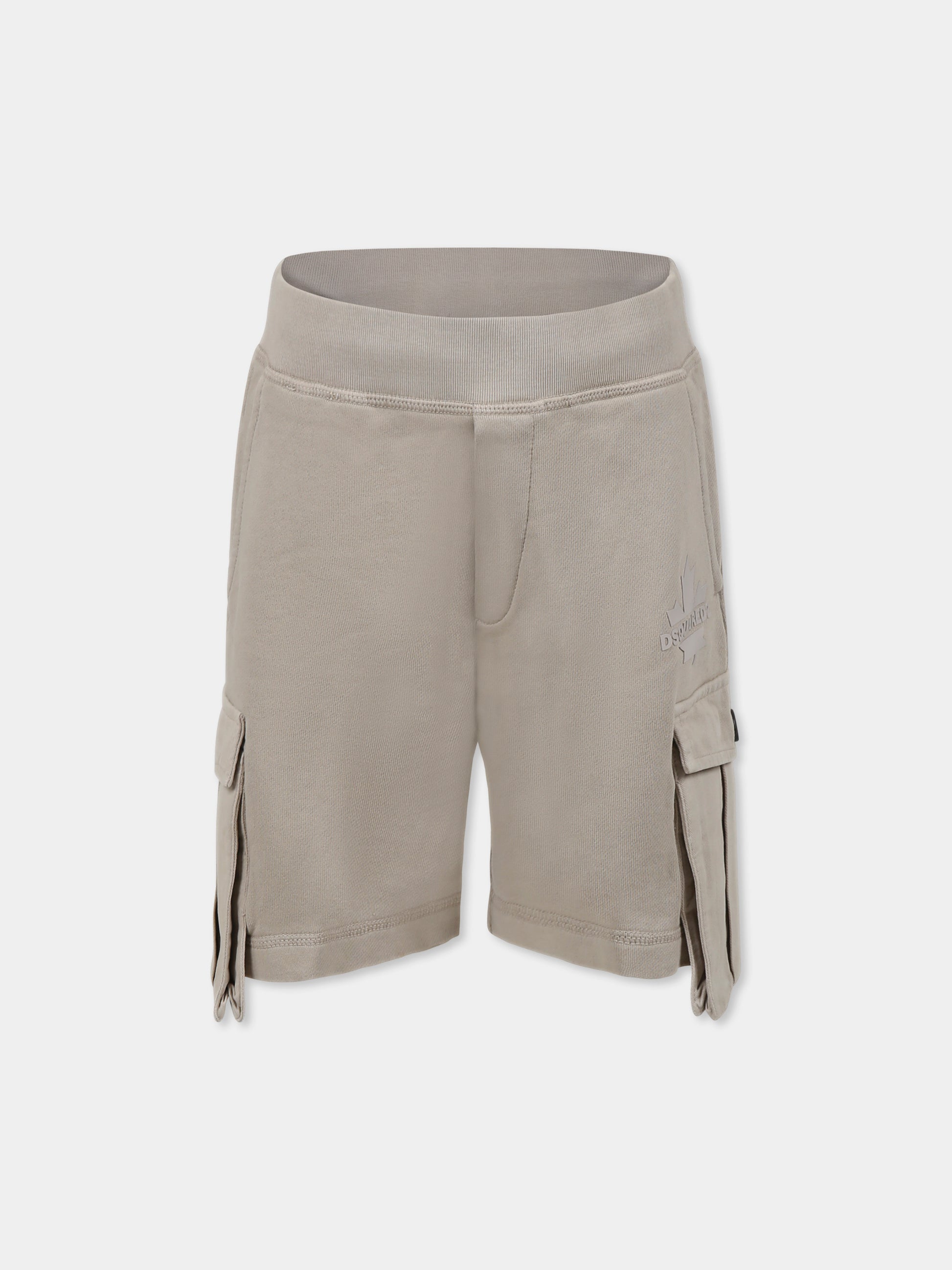 Shorts beige per bambino con logo,Dsquared2,DQ2720 D0AC6 D2P794M DQ717