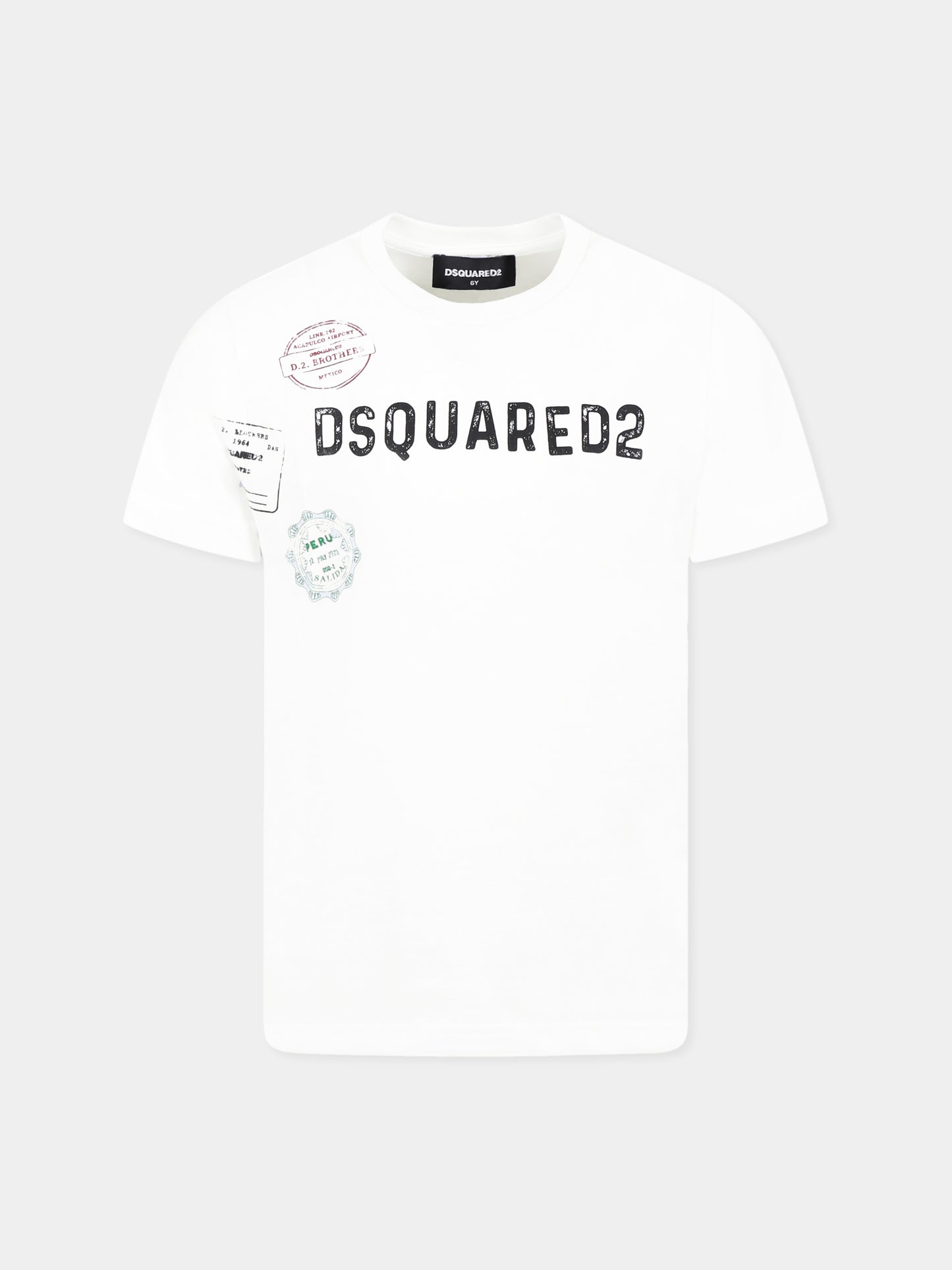 T-shirt blanc pour garçon avec logo