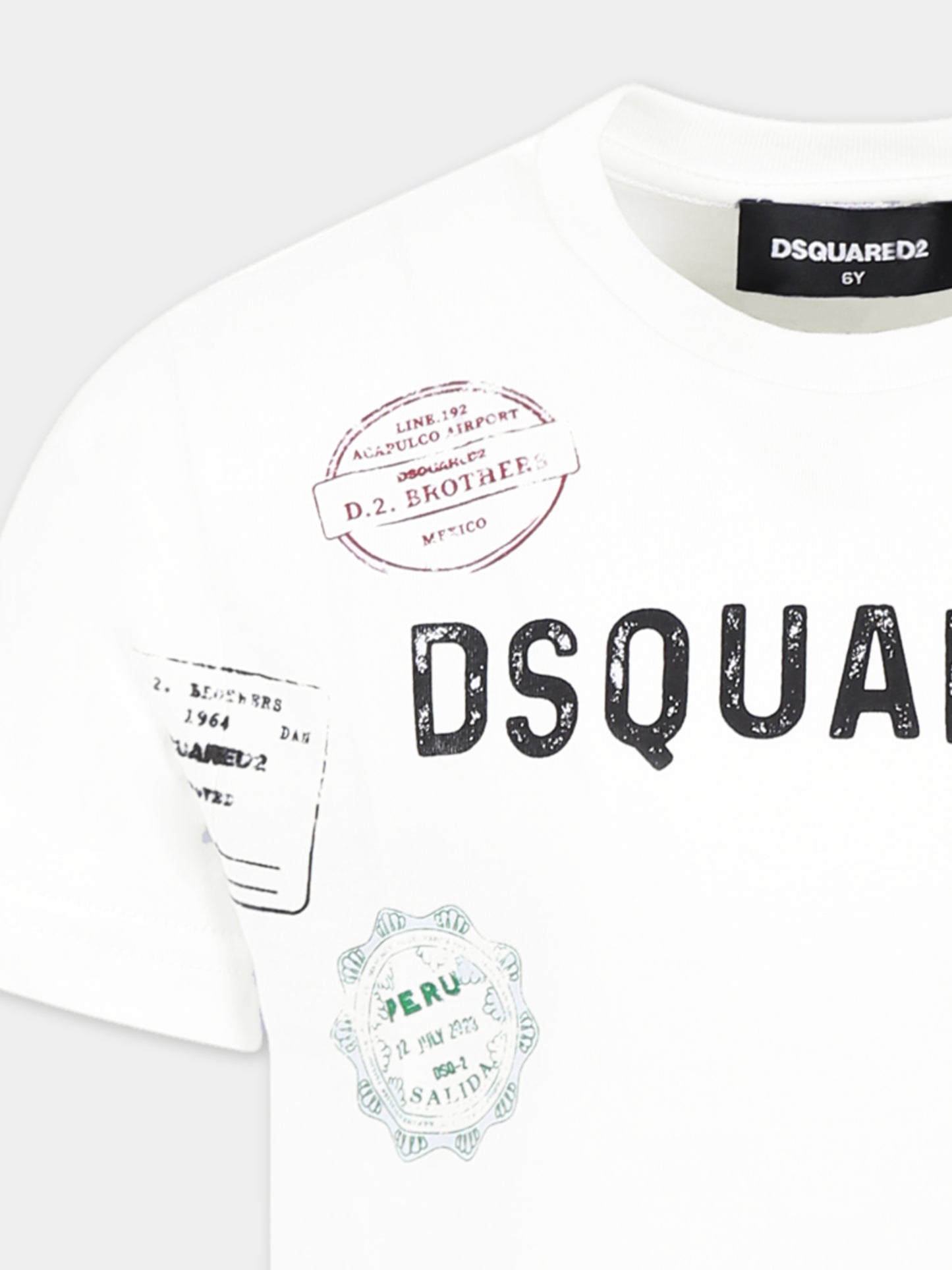 T-shirt blanc pour garçon avec logo